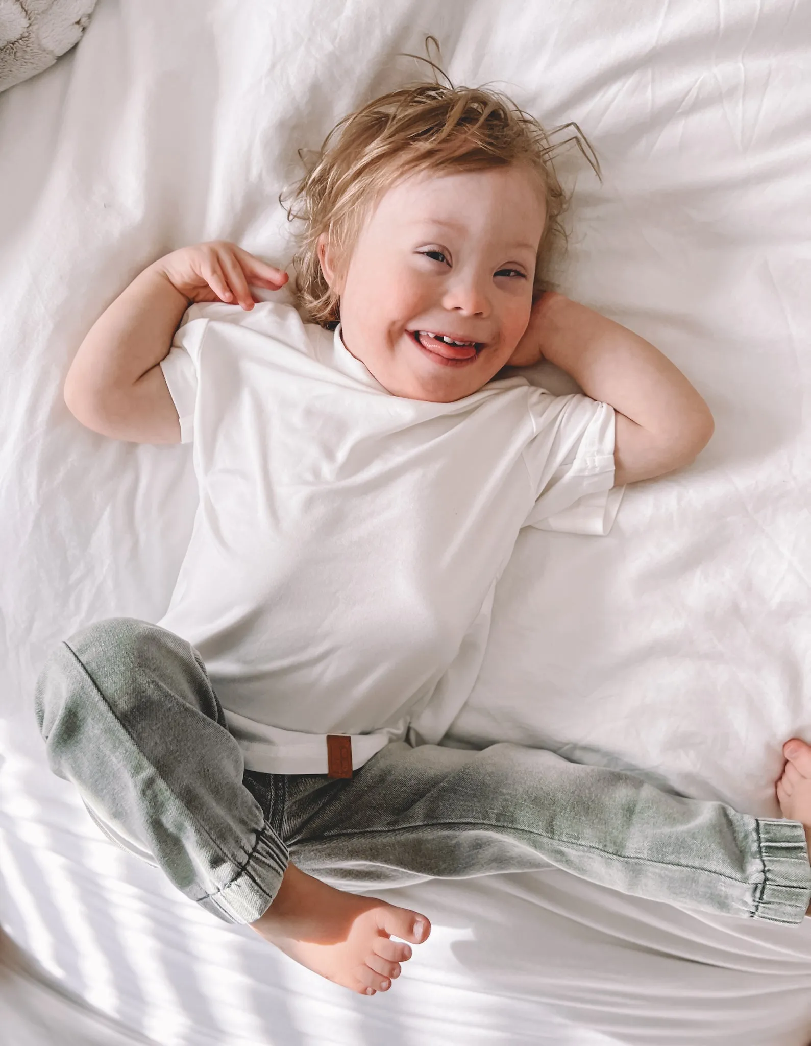 Oversized Bamboo Tee - White,Kids
