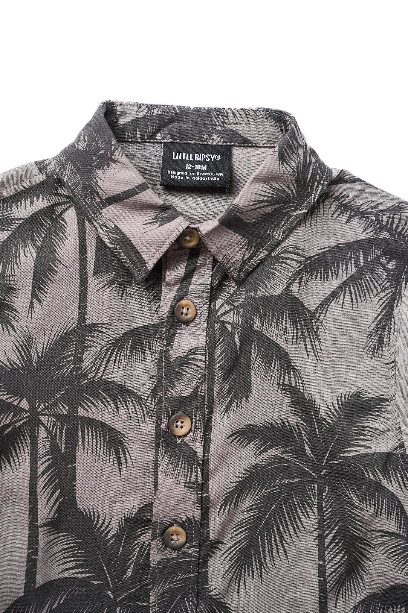 Palm Print Button Up,Kids