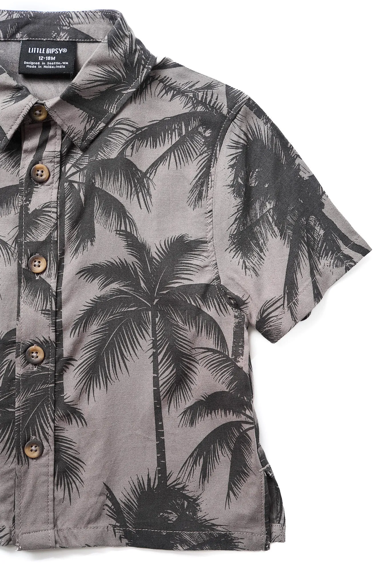 Palm Print Button Up,Kids