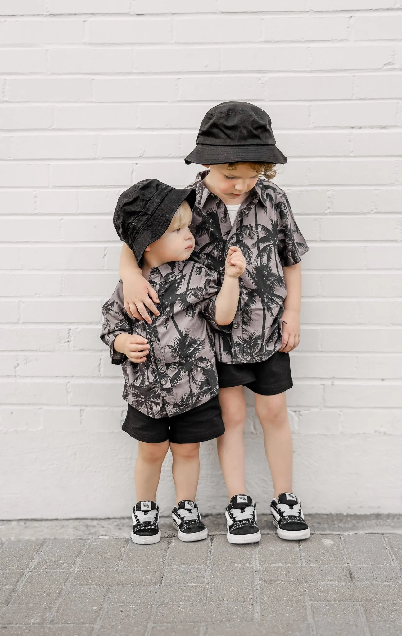 Palm Print Button Up,Kids