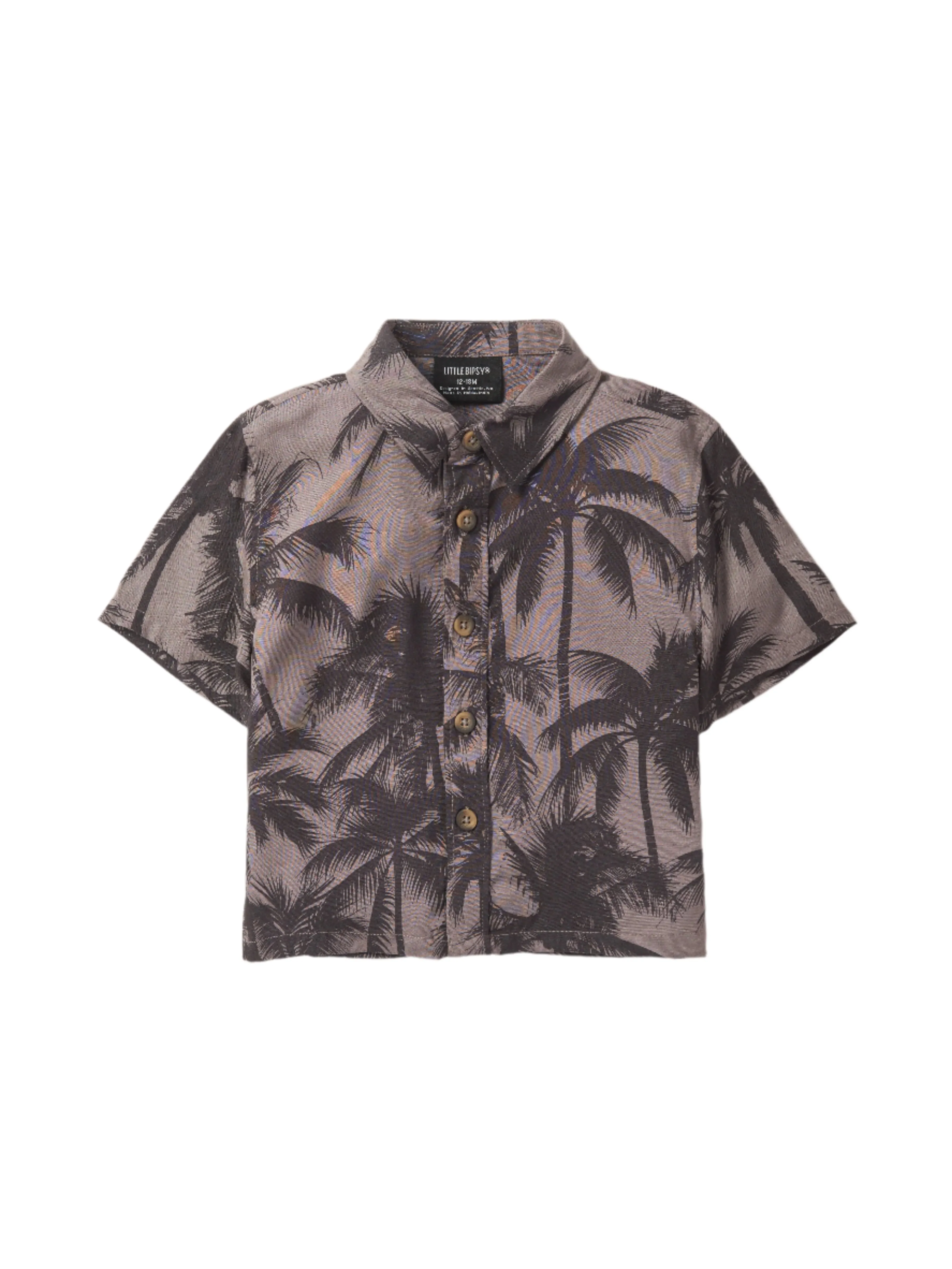 Palm Print Button Up,Kids