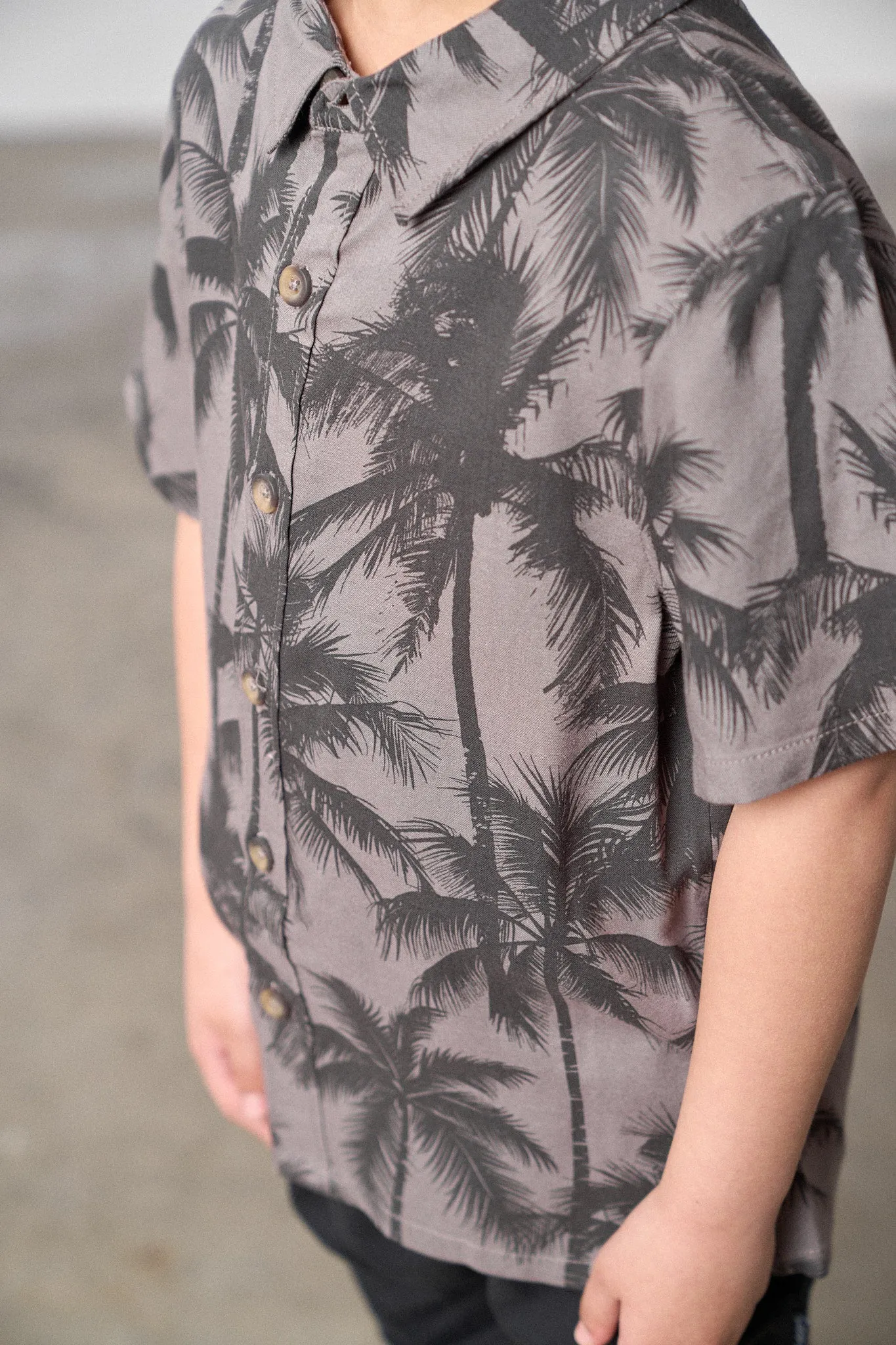 Palm Print Button Up,Kids