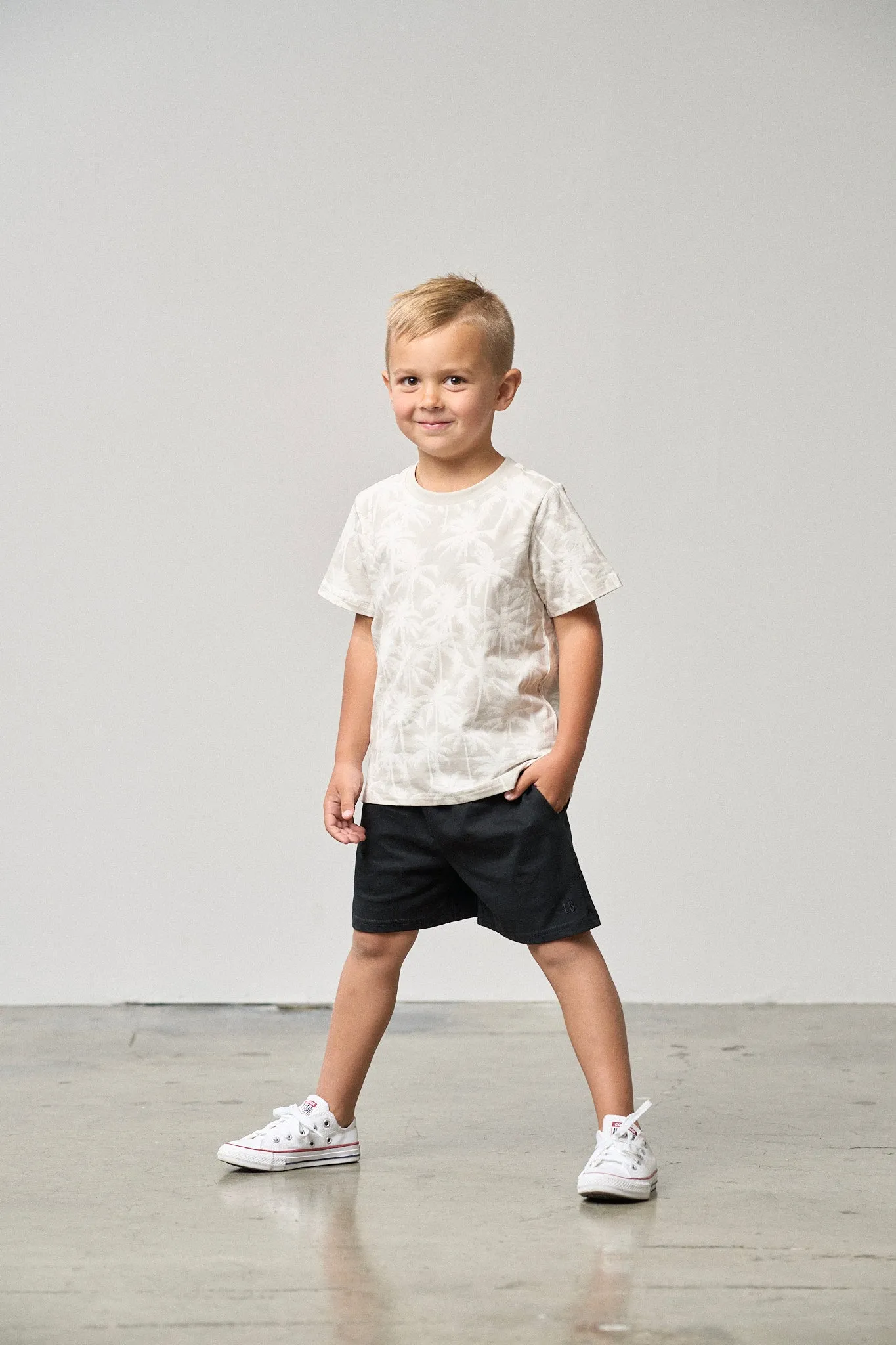 Palm Print Tee - Frost,Kids