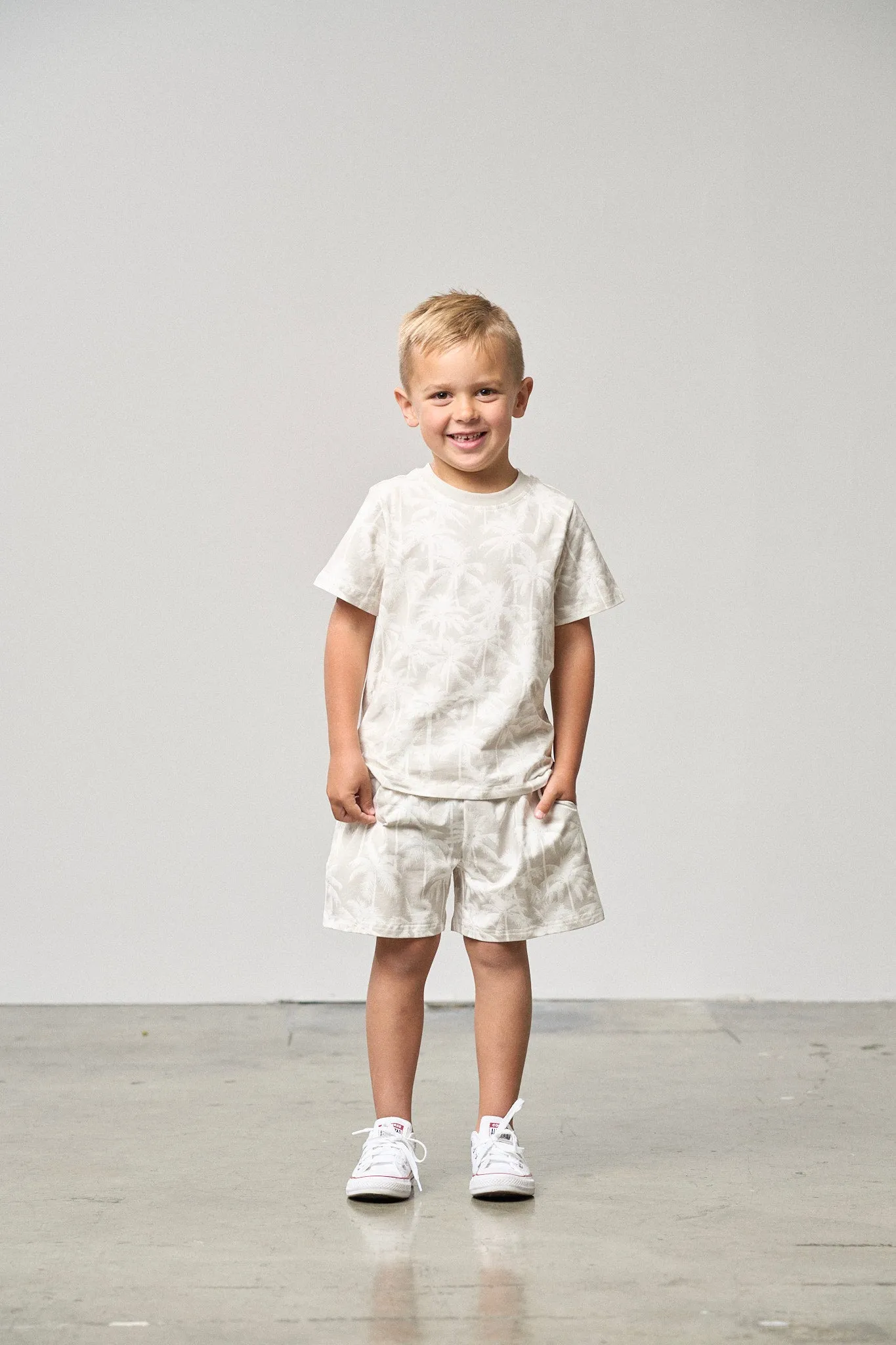 Palm Print Tee - Frost,Kids