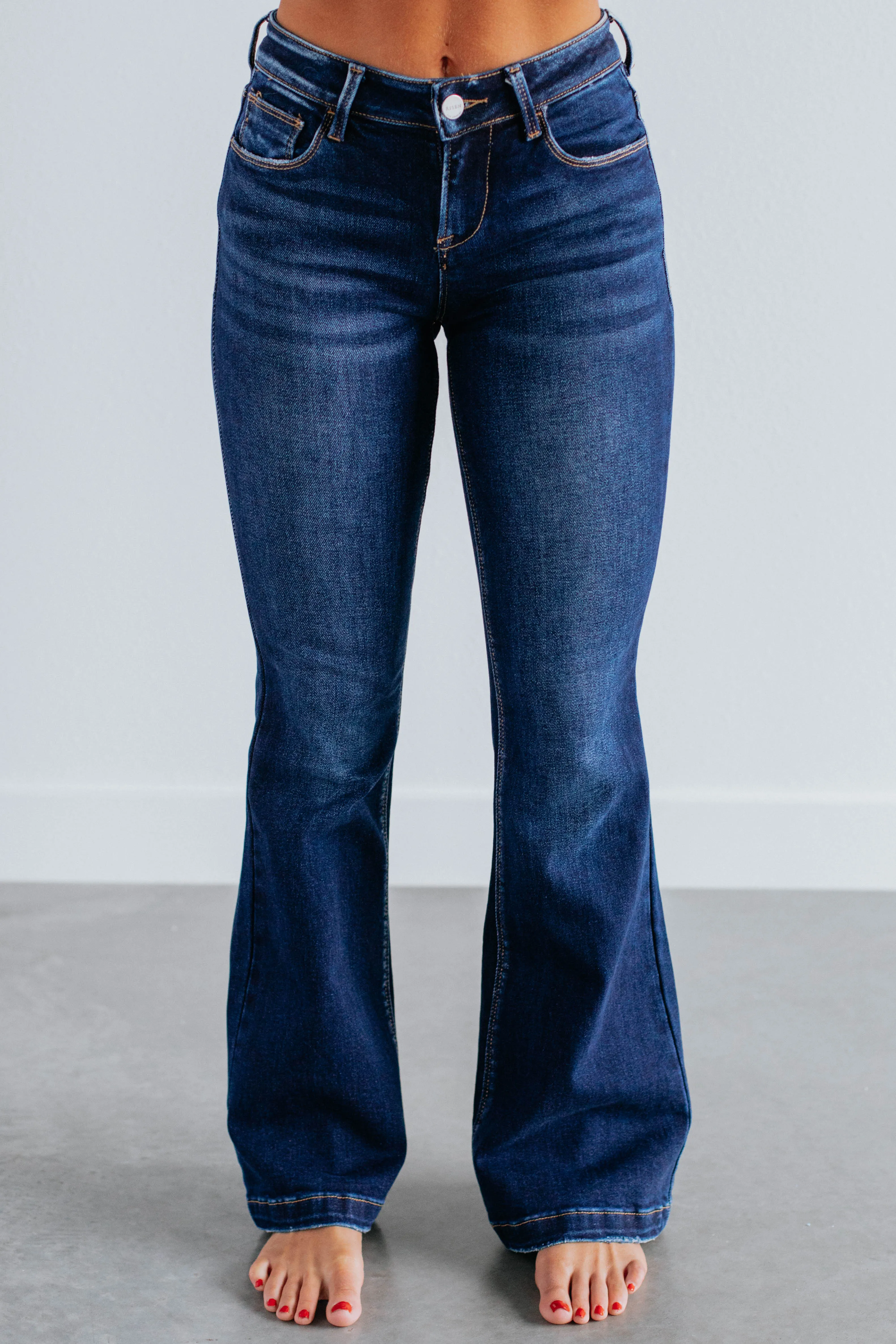 Palmer Risen Flare Jeans - Dark Wash,Jeans Women