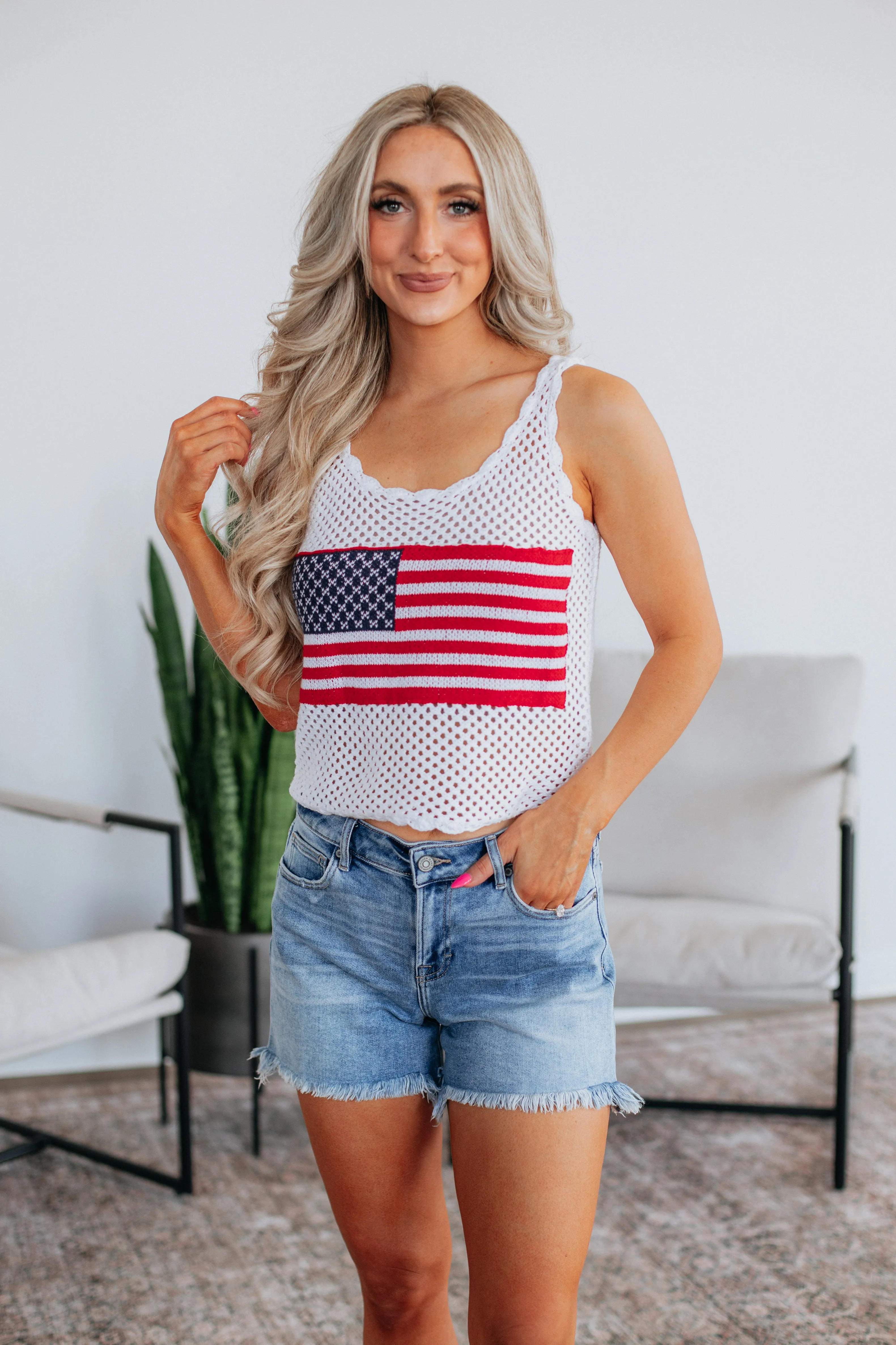 Patriotic Babe Tank - Ivory,Women Tank