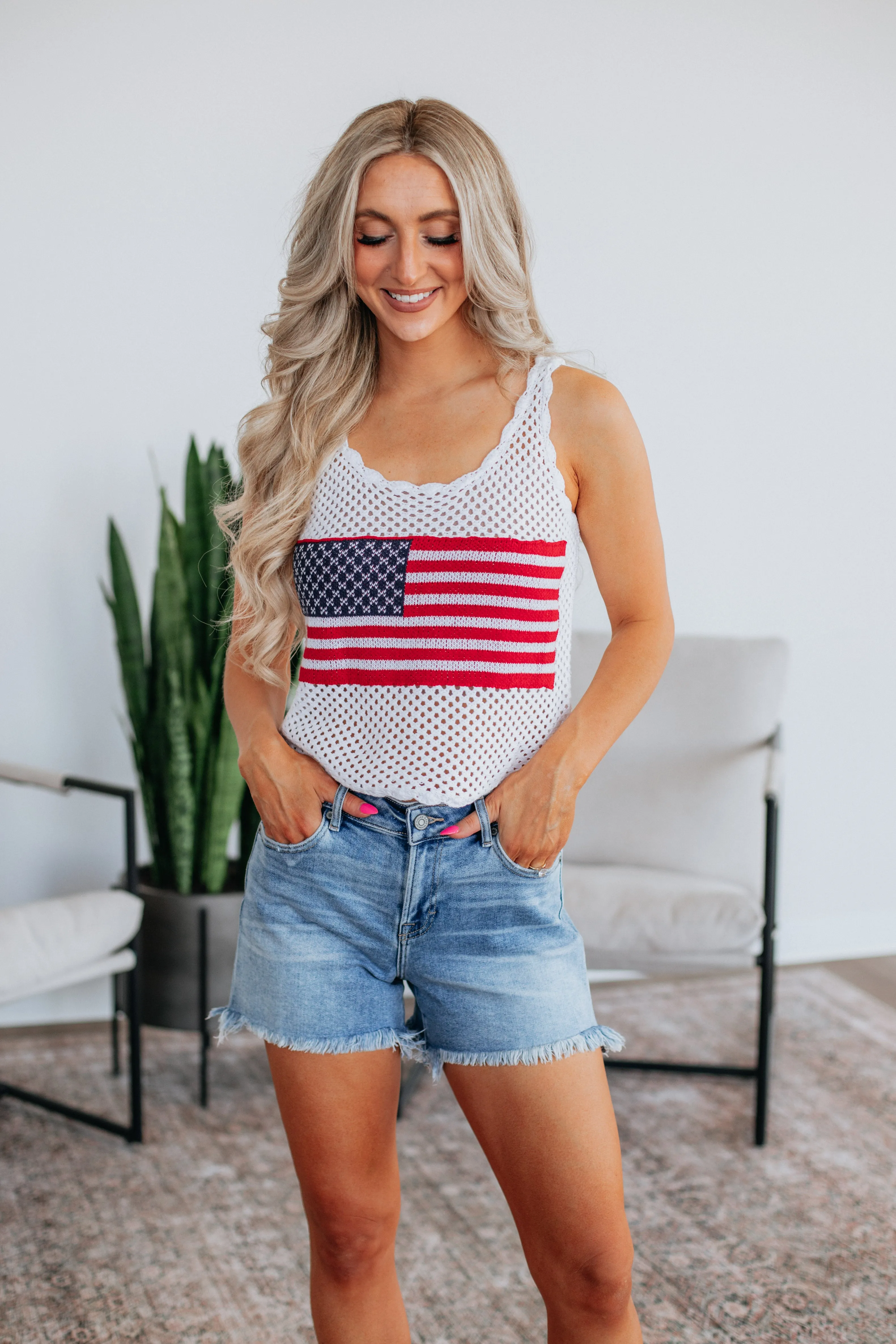 Patriotic Babe Tank - Ivory,Women Tank