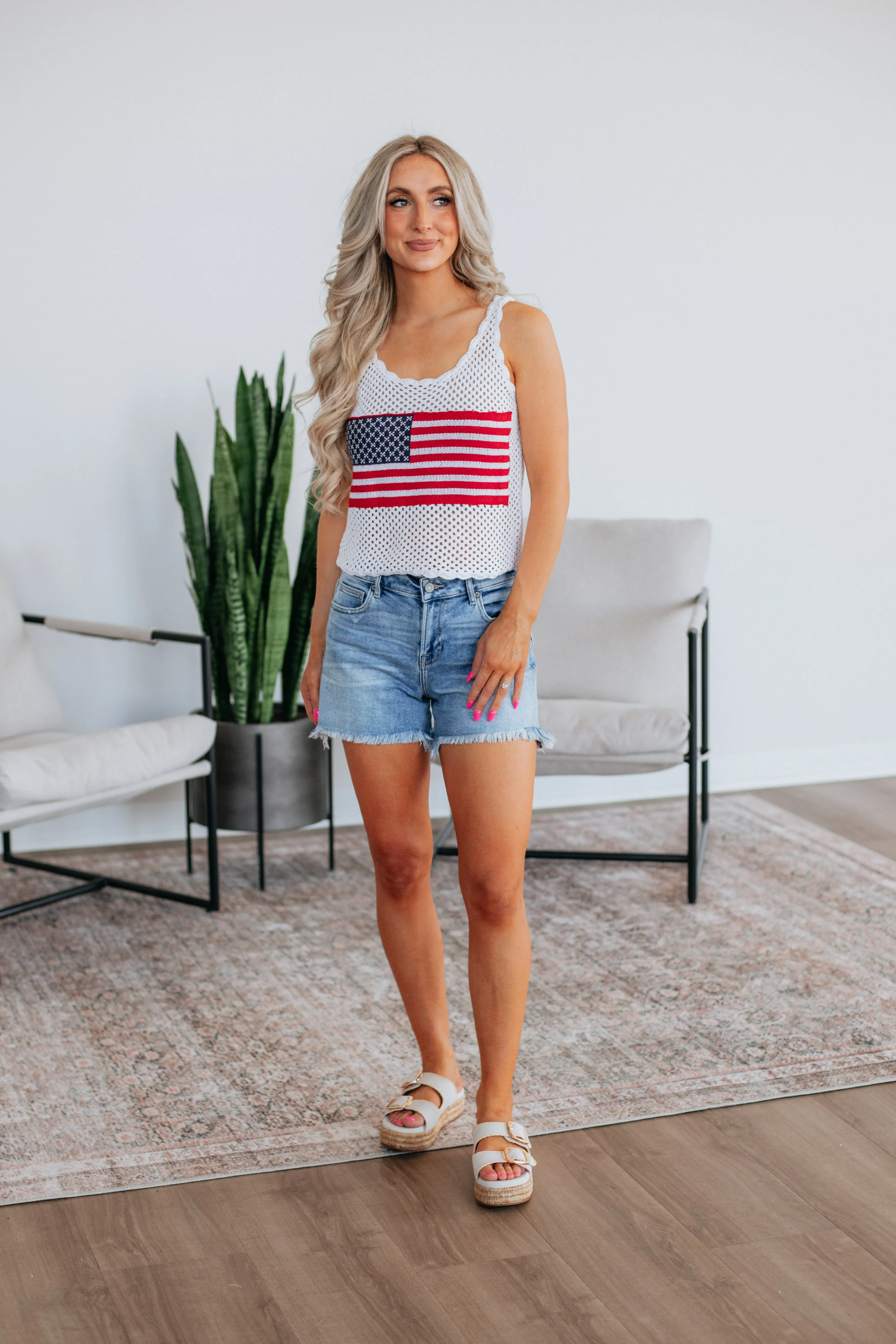 Patriotic Babe Tank - Ivory,Women Tank
