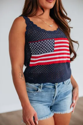 Patriotic Babe Tank - Navy,Women Tank