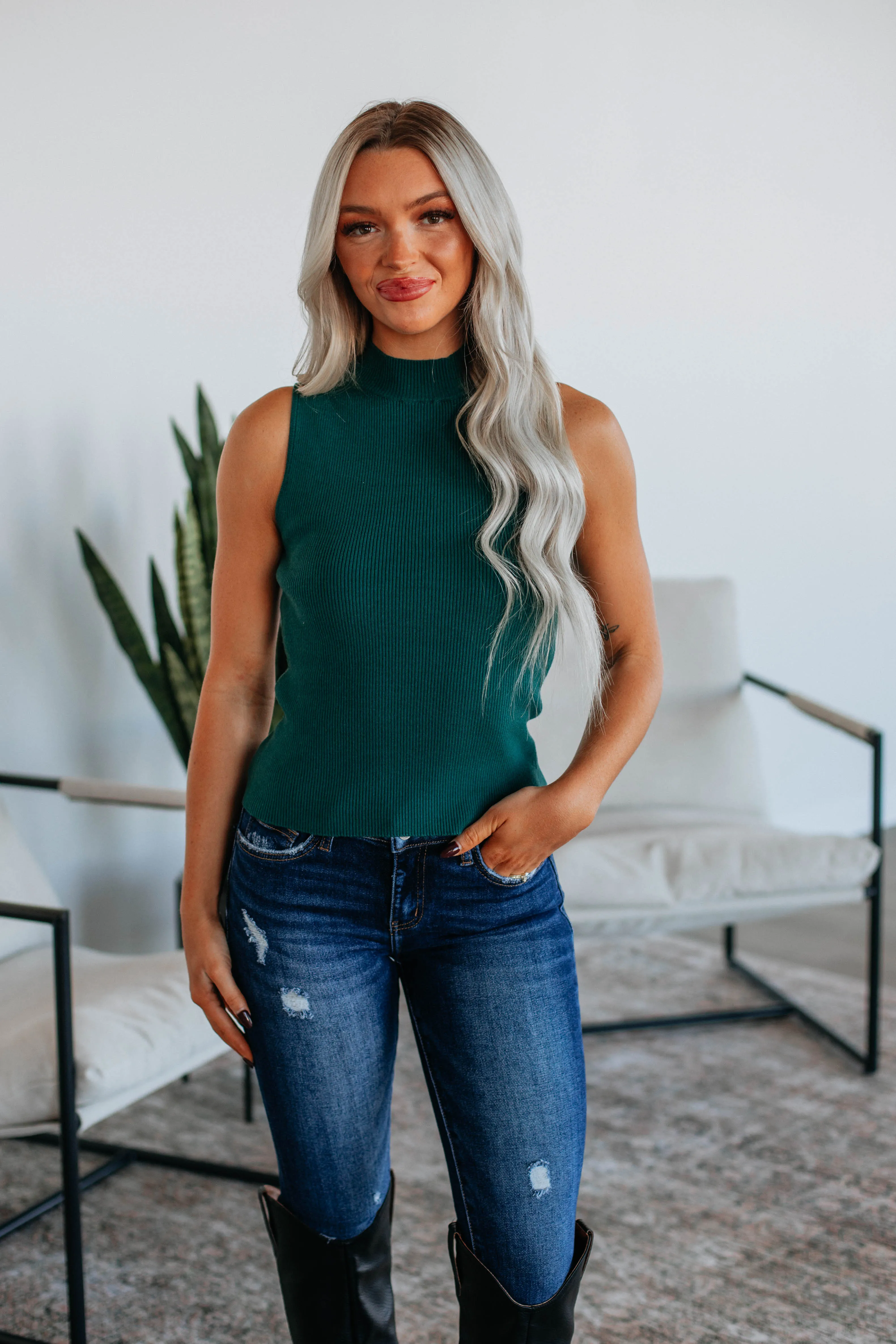 Powell Knit Tank - Peacock,Women Tank