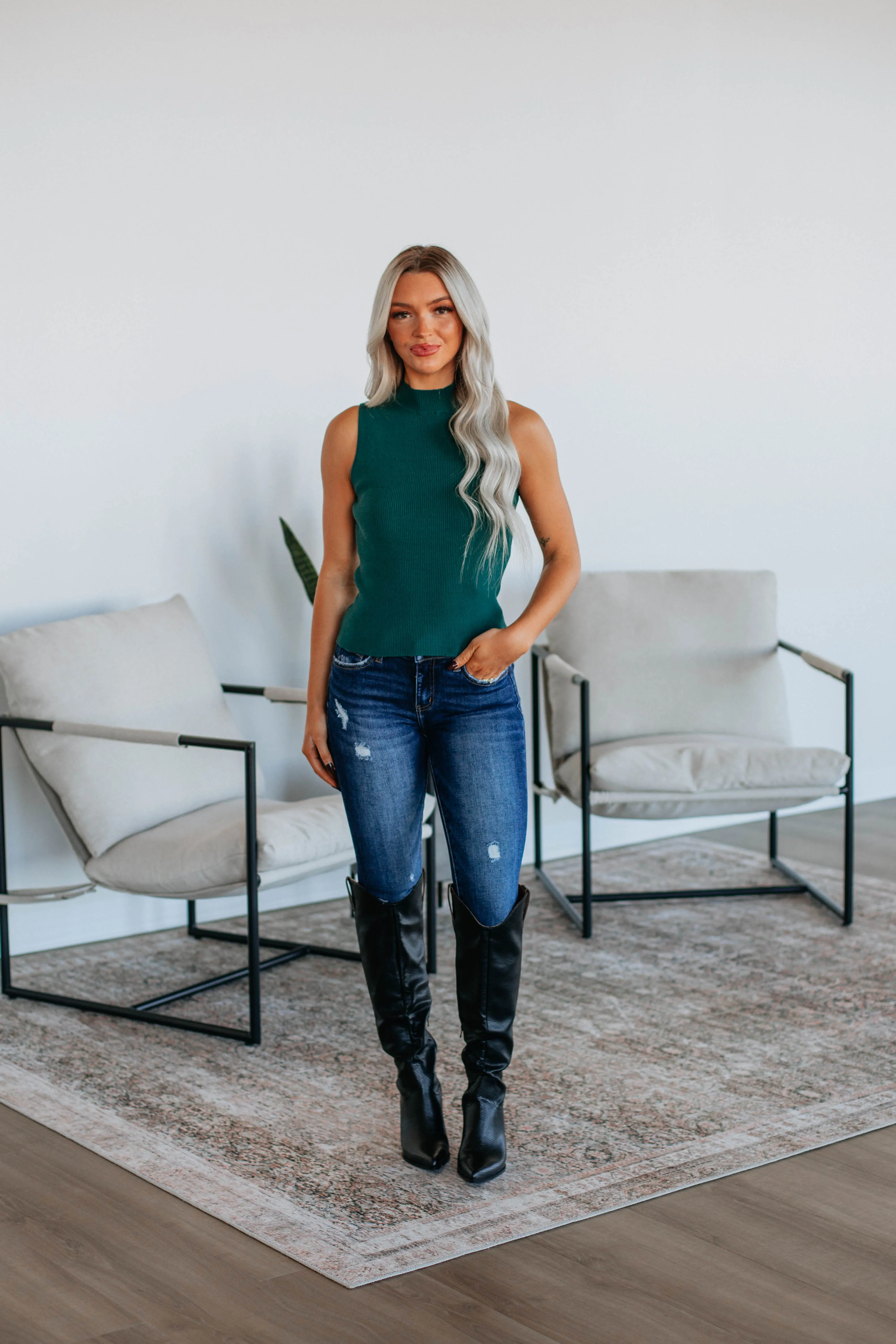 Powell Knit Tank - Peacock,Women Tank