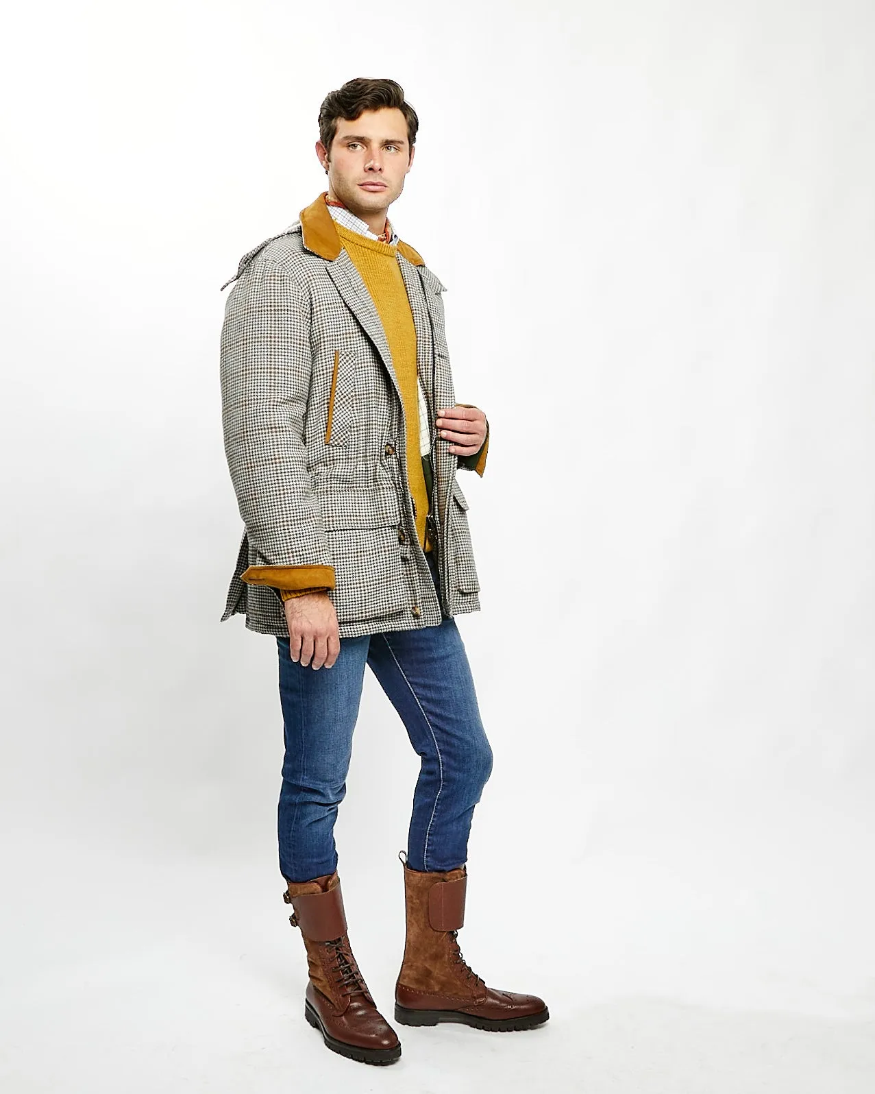 Ralph Coat Grey/Tan Houndstooth,Men
