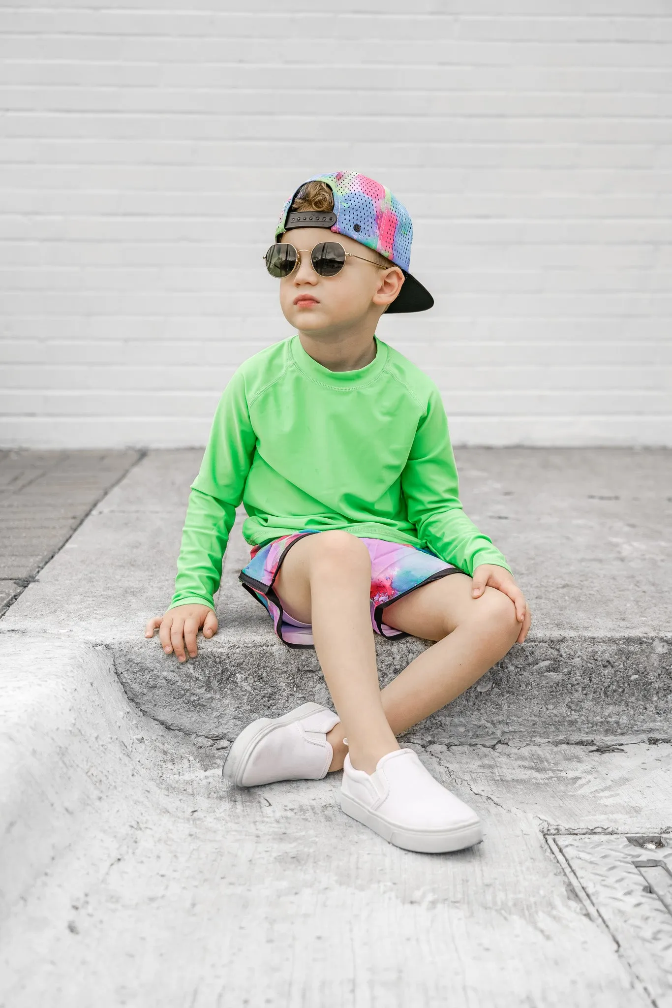 Rash Guard - Neon Green,Kids