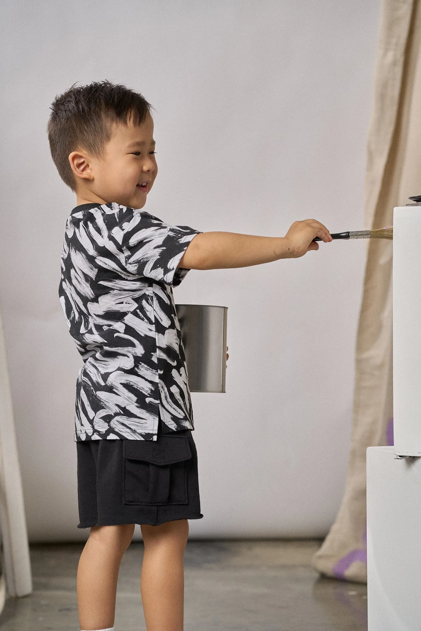 Raw Edge Cargo Short - Black,Kids