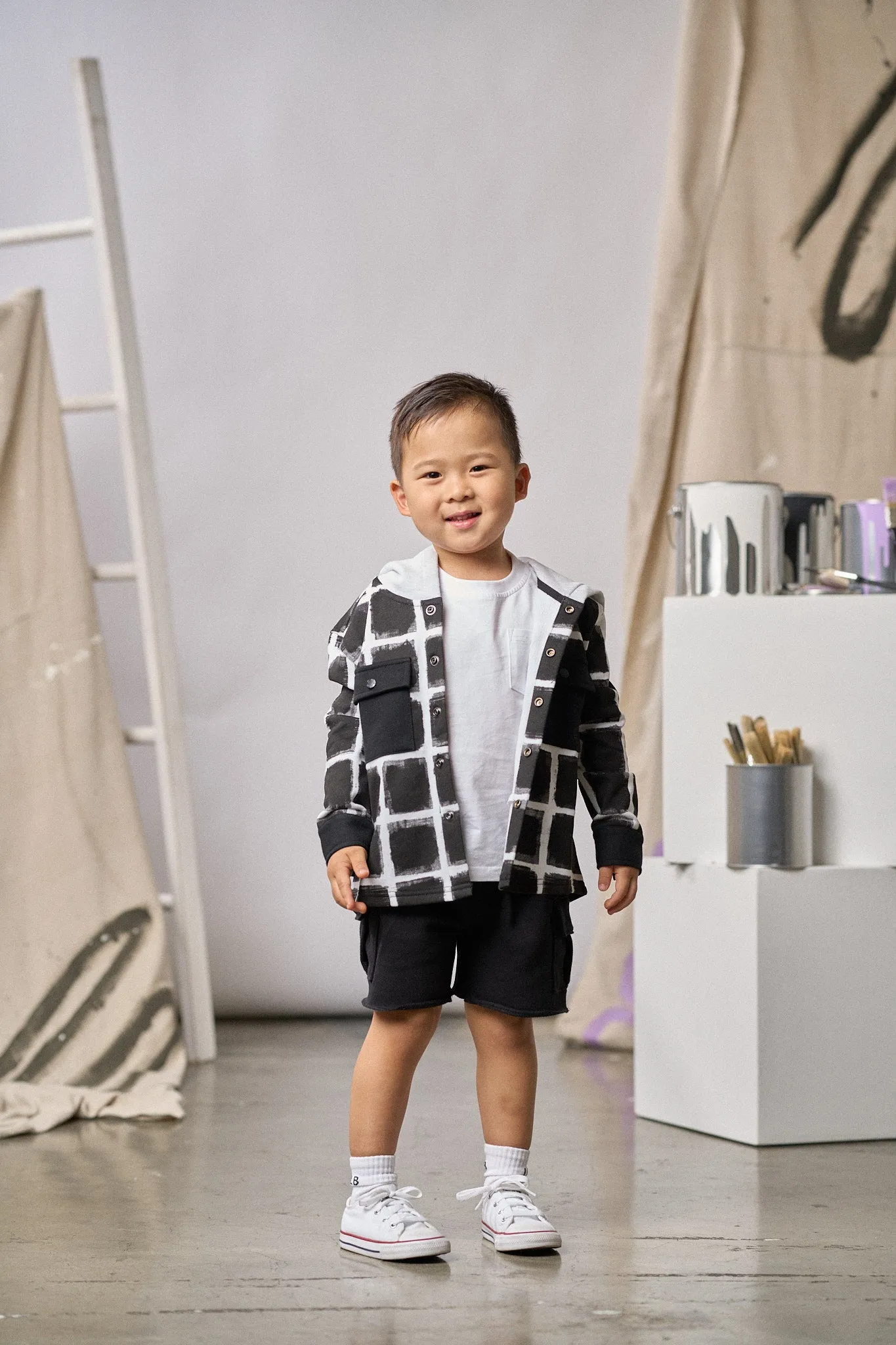 Raw Edge Cargo Short - Black,Kids