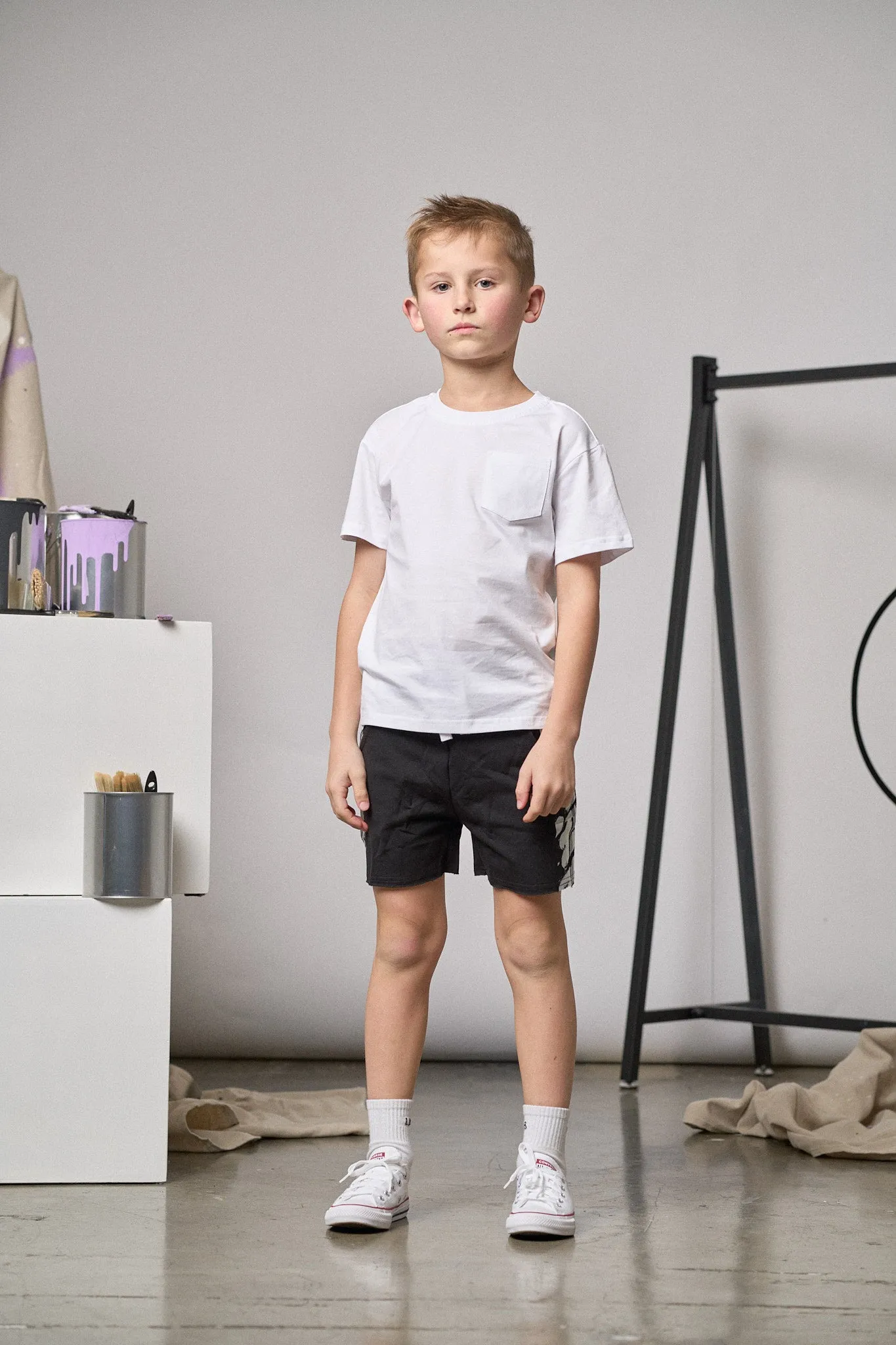 Raw Edge Cargo Short - Black,Kids