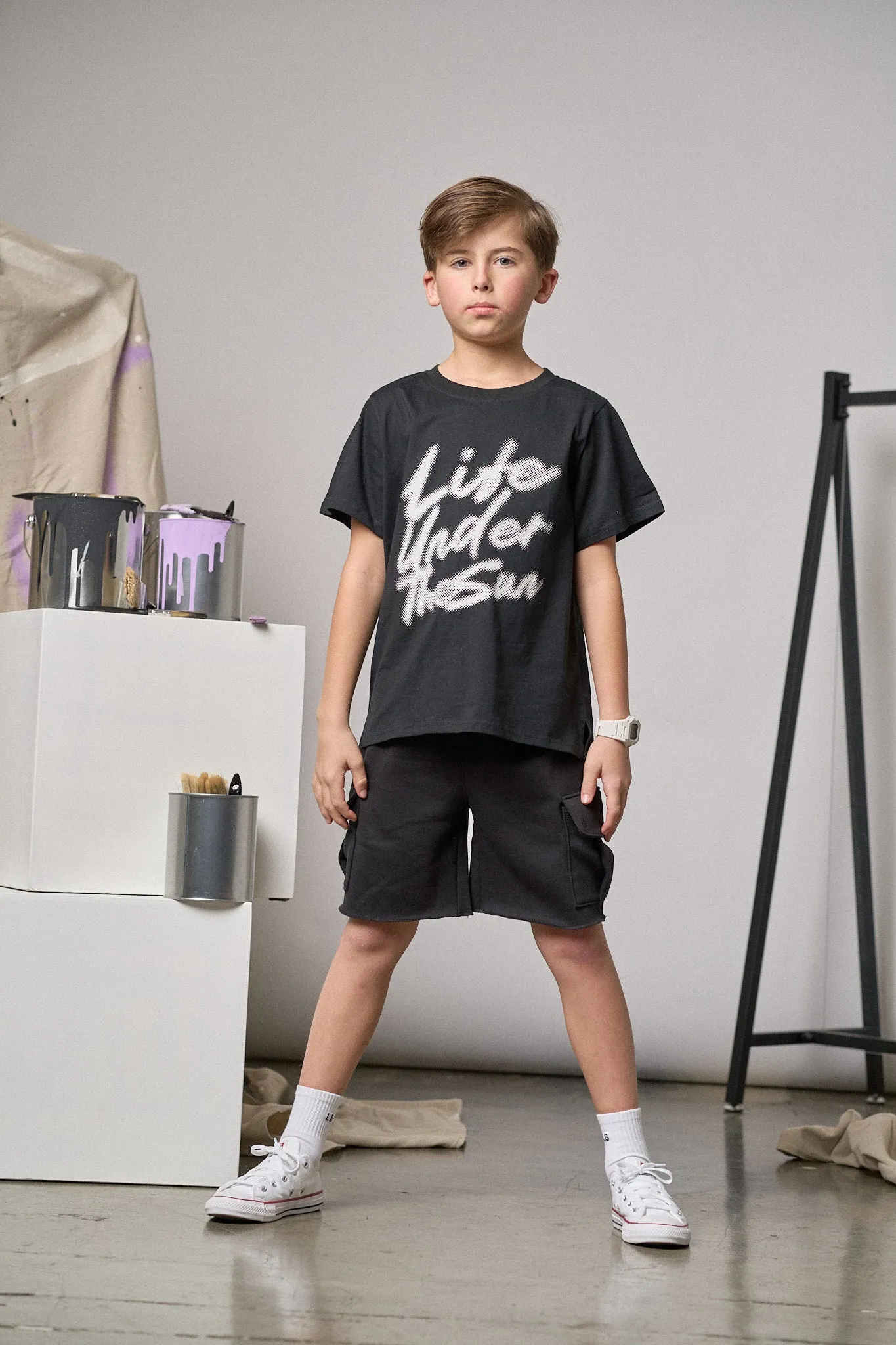 Raw Edge Cargo Short - Black,Kids