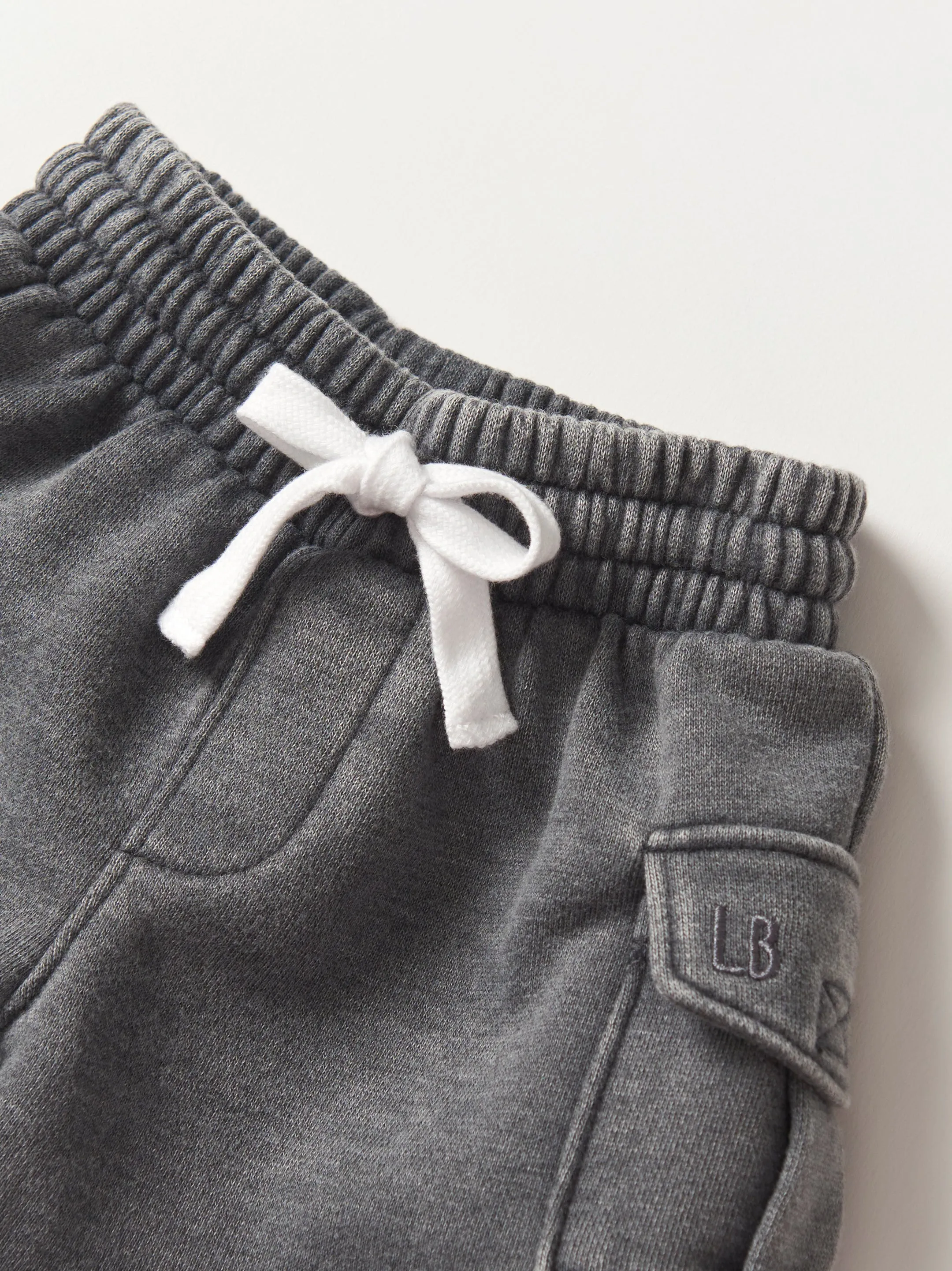 Raw Edge Cargo Short - Charcoal Wash,Kids