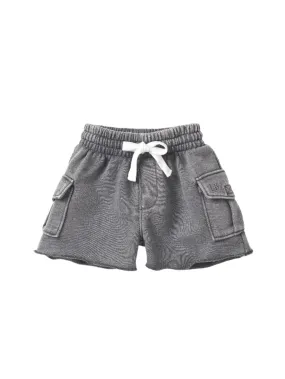 Raw Edge Cargo Short - Charcoal Wash,Kids