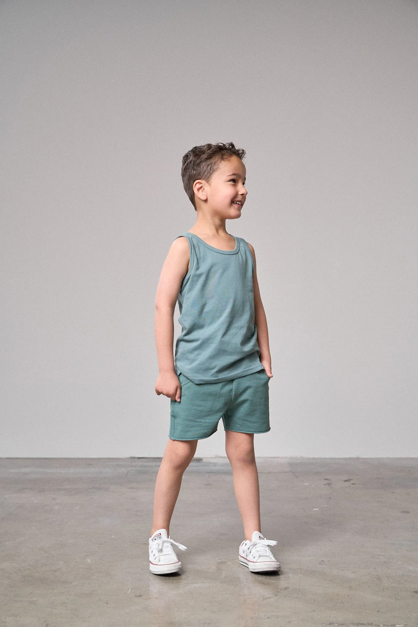 Raw Edge Harem Short - Teal,Kids