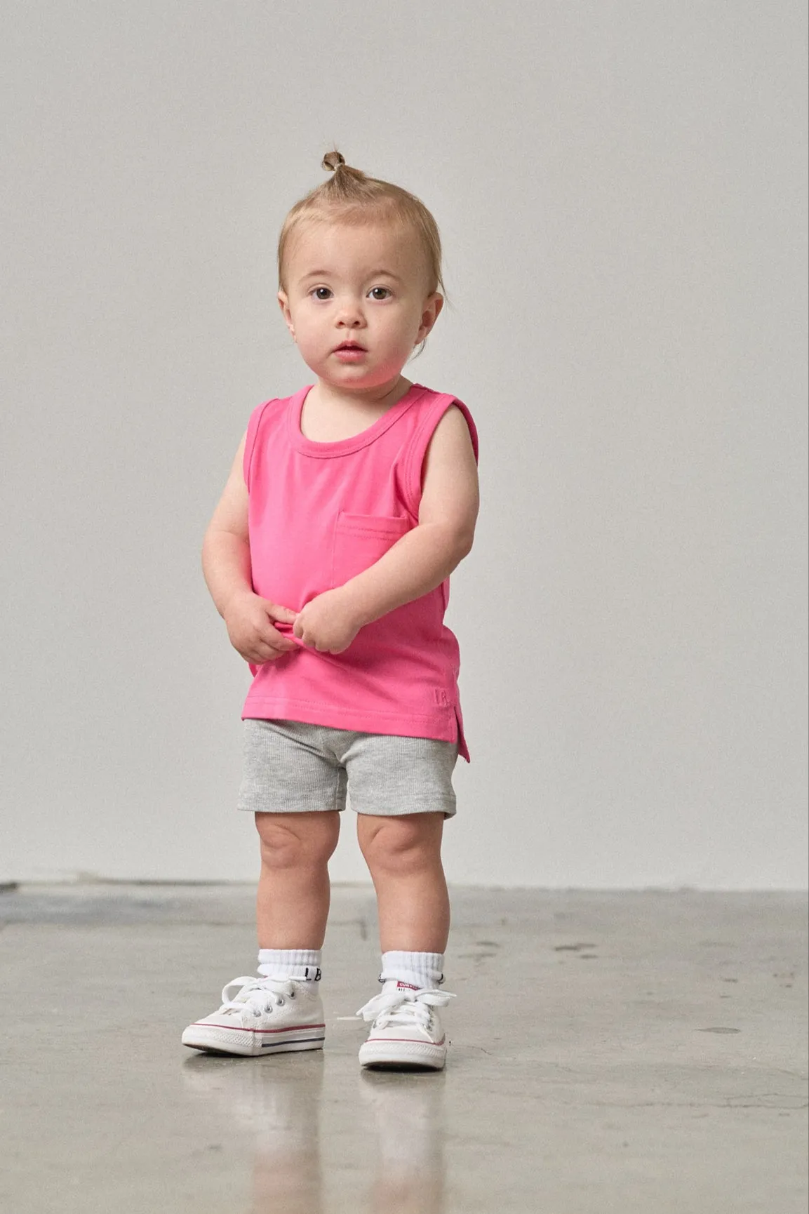 Ribbed Biker Short - Grey,Kids