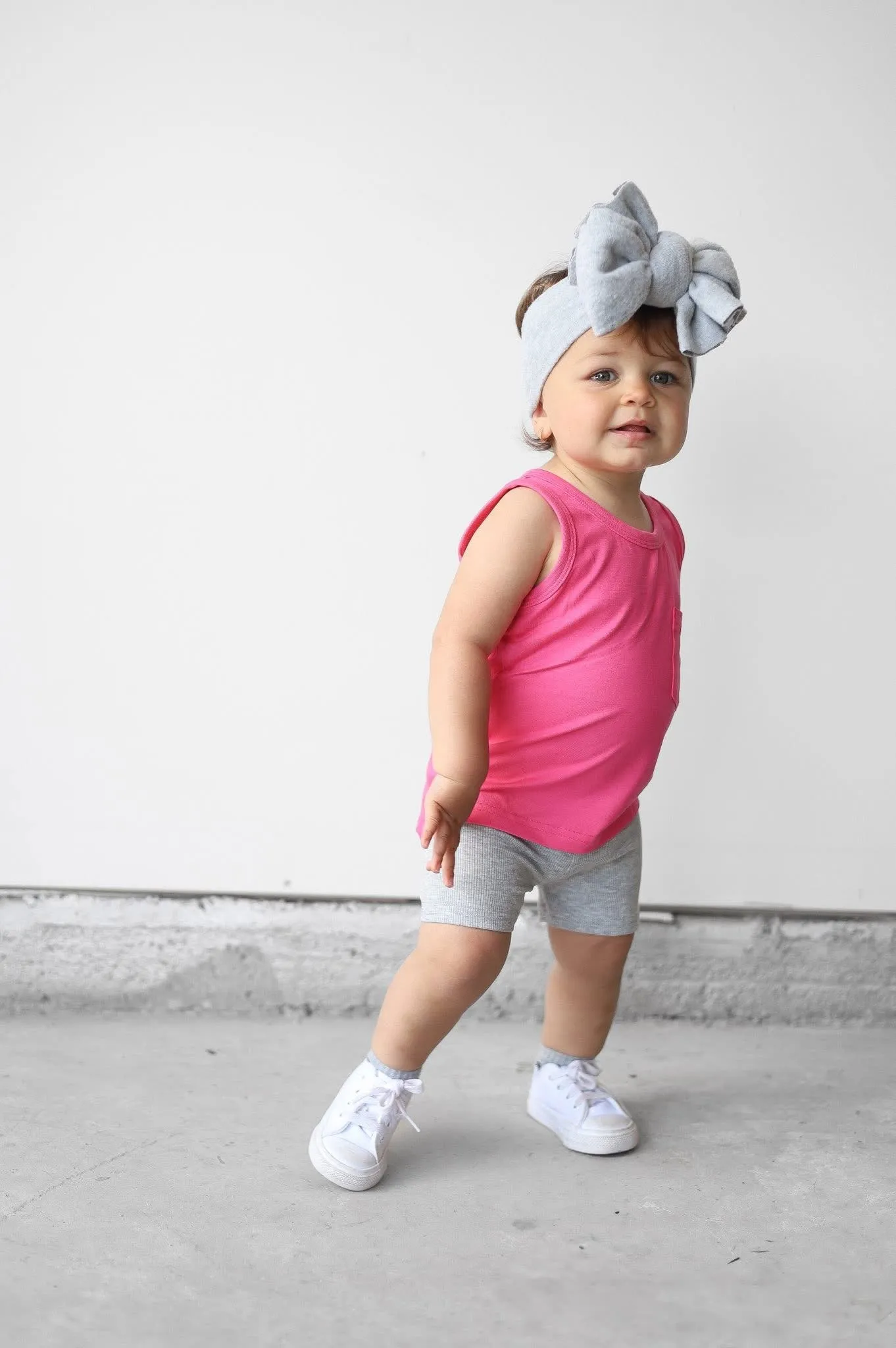 Ribbed Biker Short - Grey,Kids