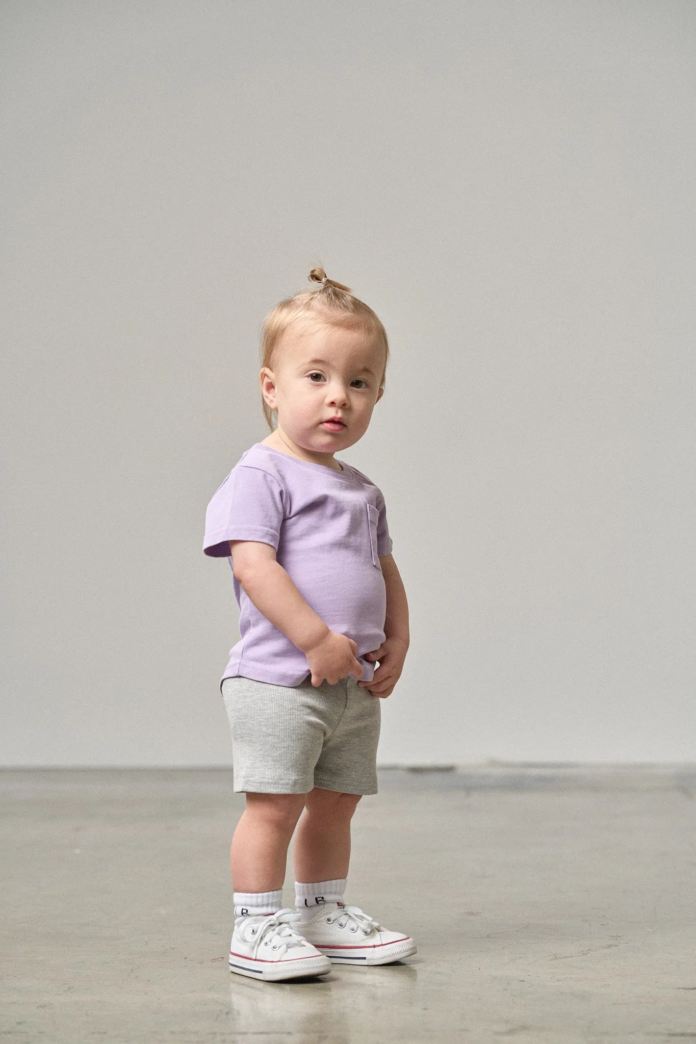 Ribbed Biker Short - Grey,Kids