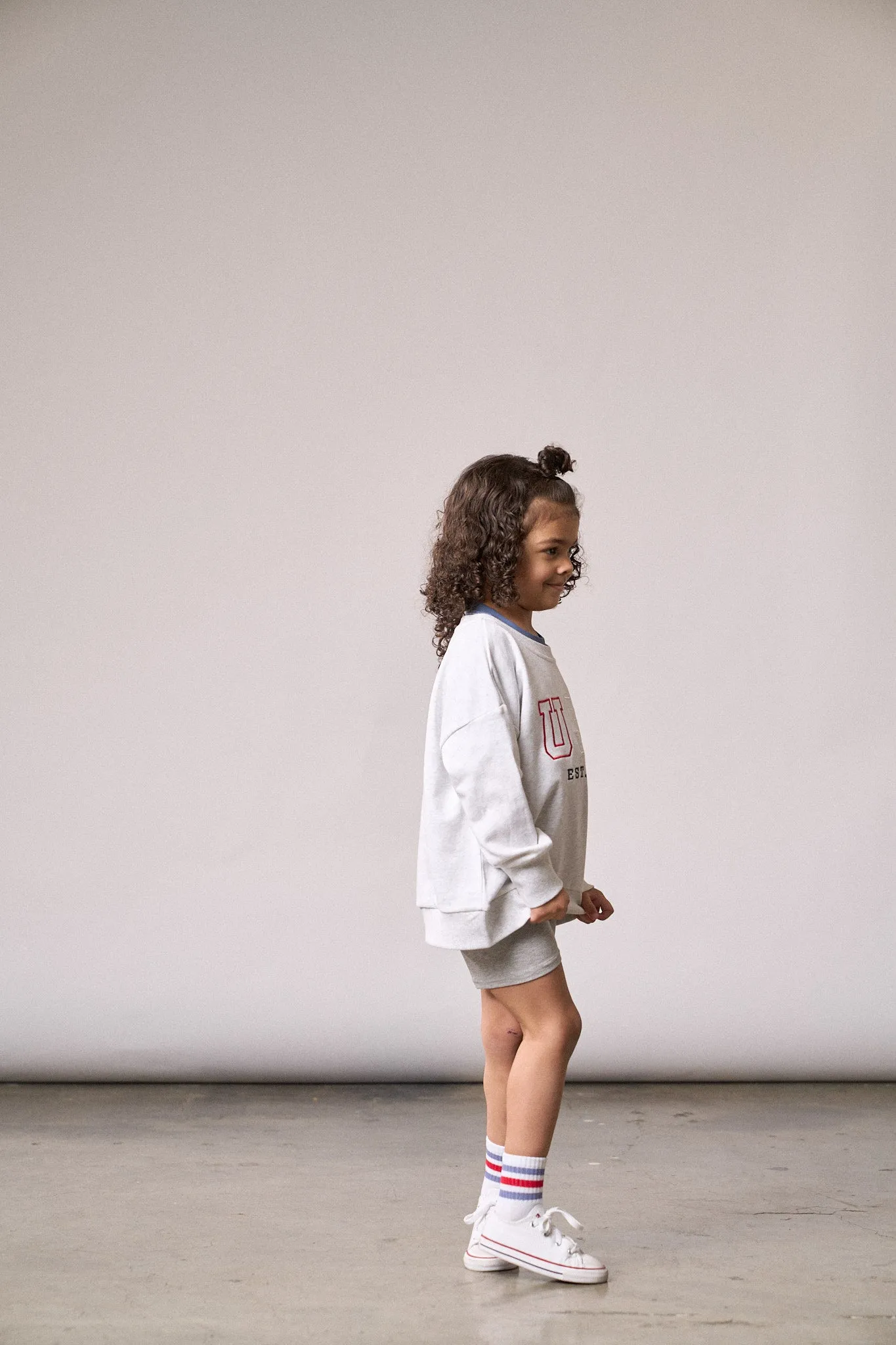 Ribbed Biker Short - Grey,Kids