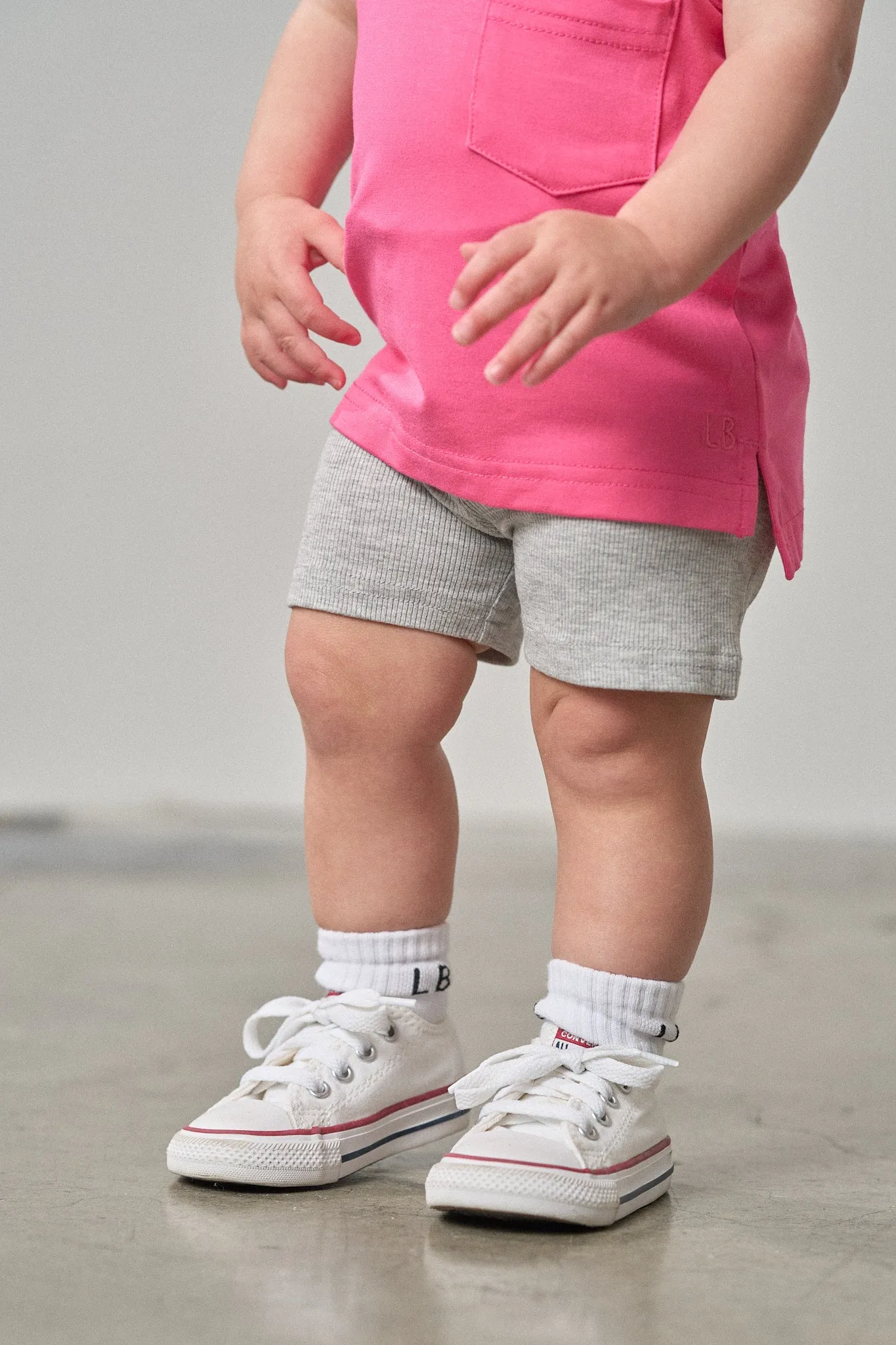 Ribbed Biker Short - Grey,Kids