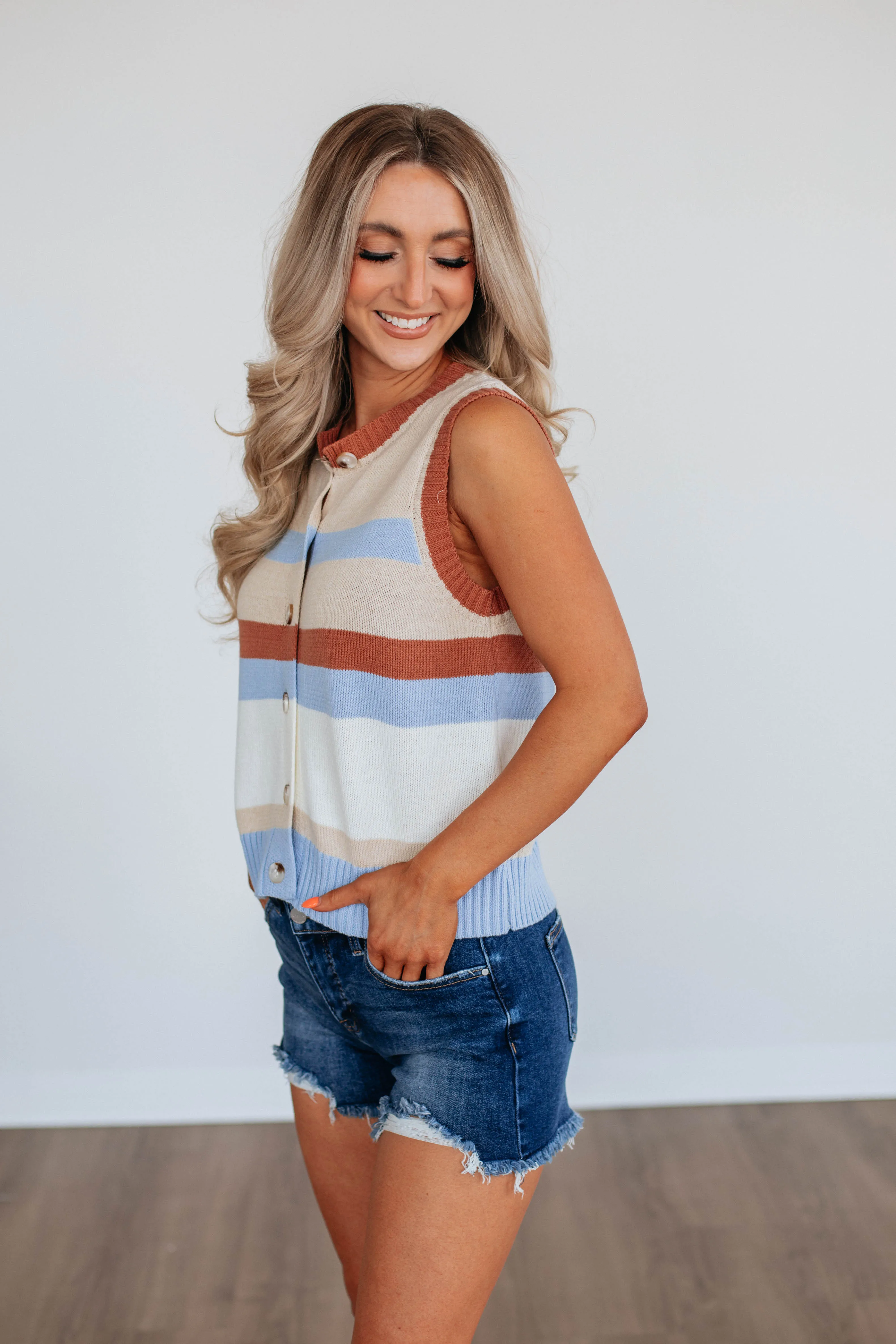 Robbyn Sweater Top - Sky Blue Mix,Women Sweater