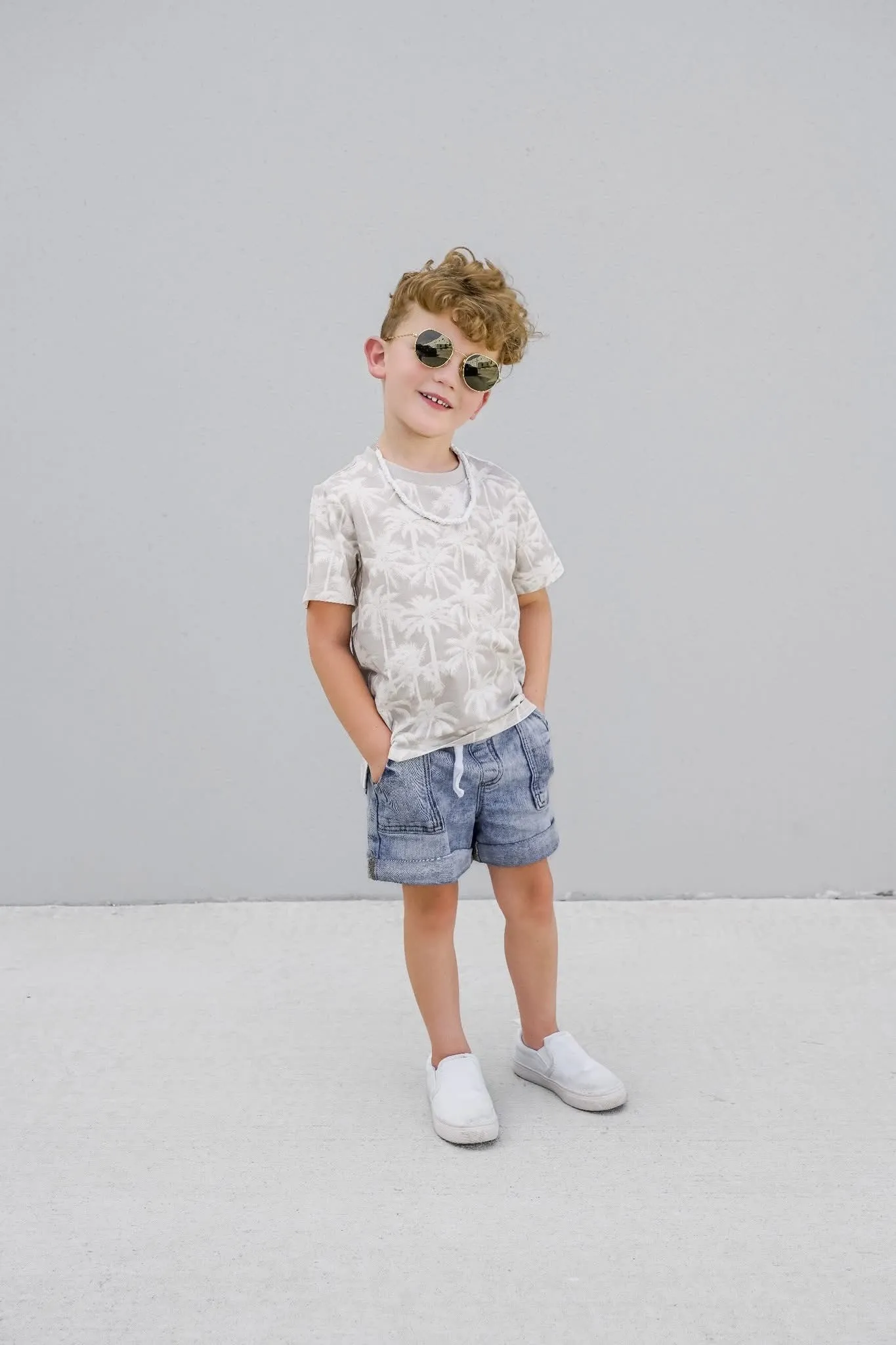 Rolled Denim Short - Light Wash,Kids