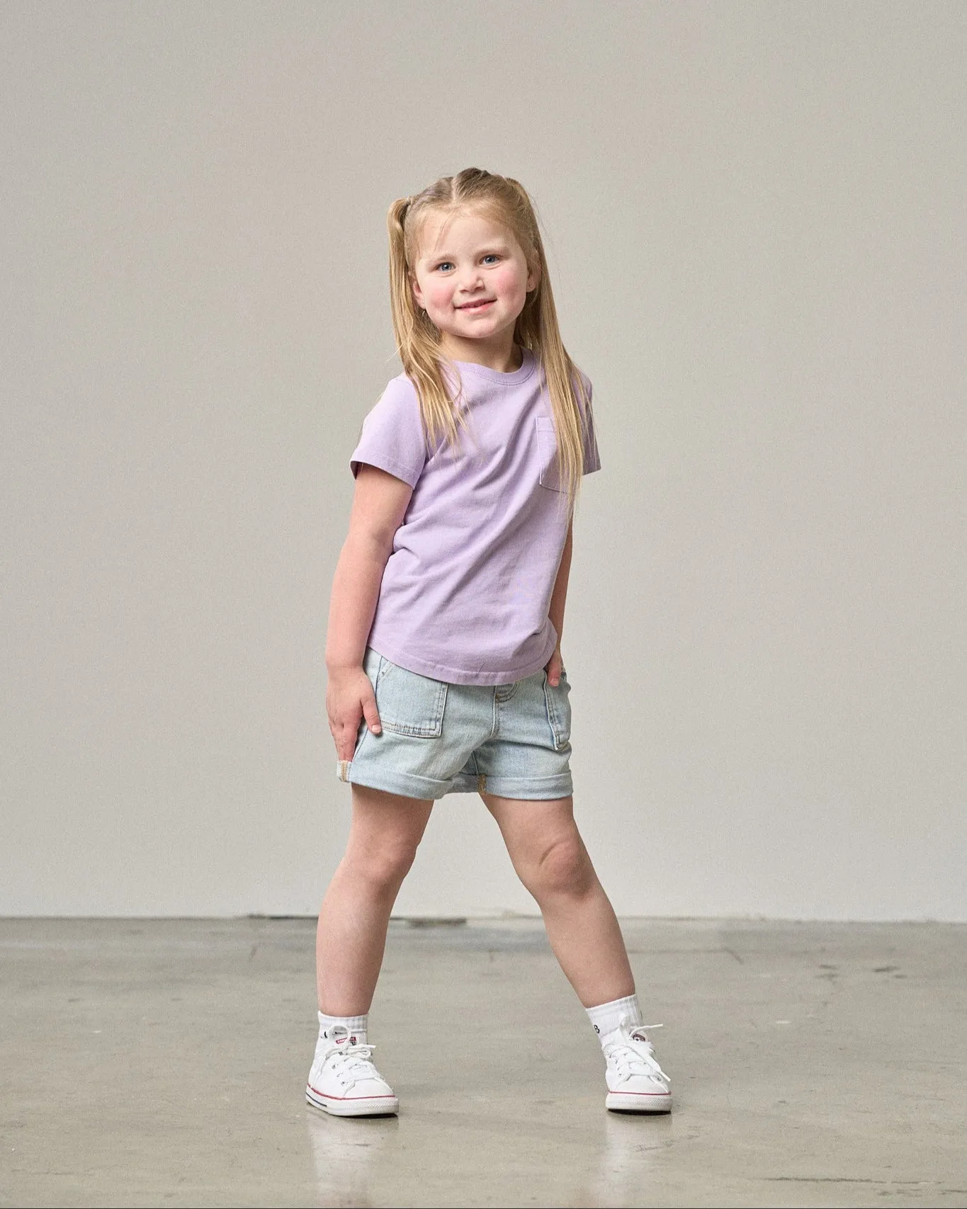 Rolled Denim Short - Light Wash,Kids