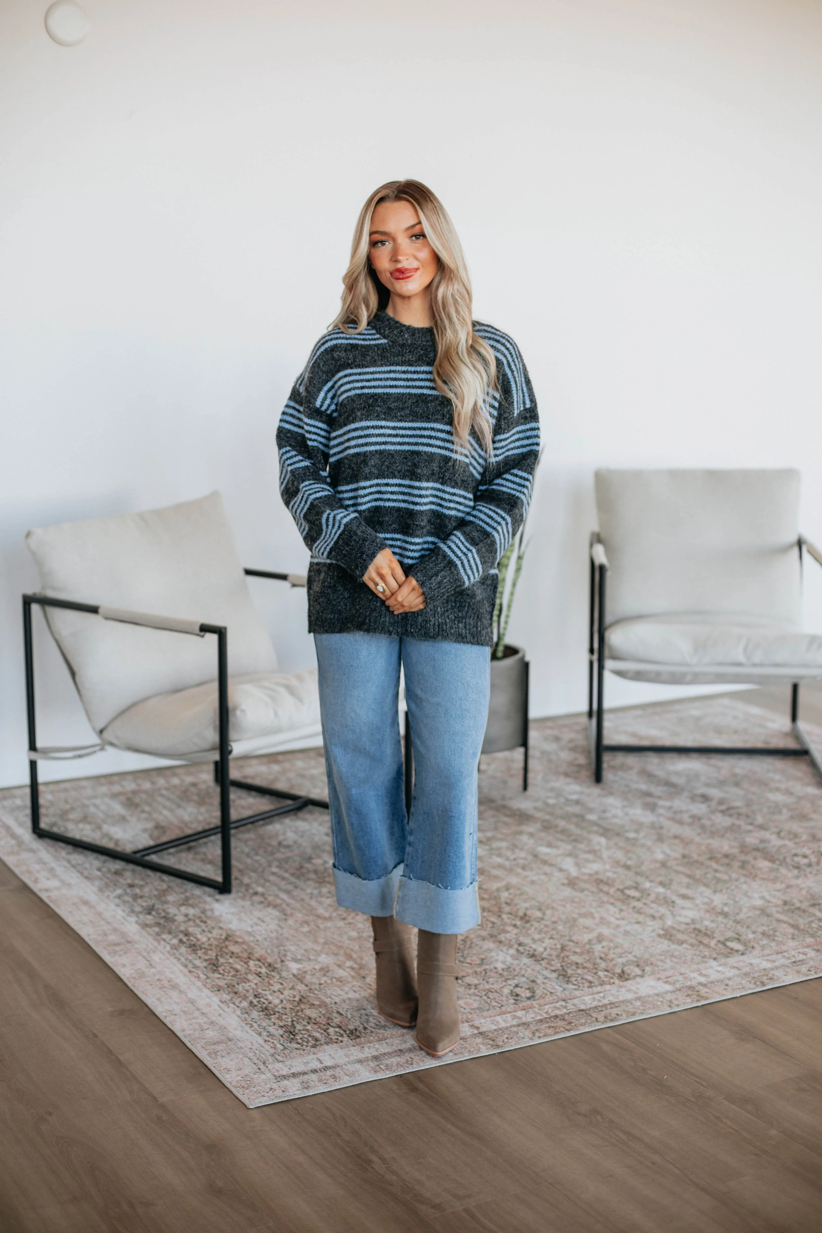 Ronnie Striped Sweater,Women Sweater