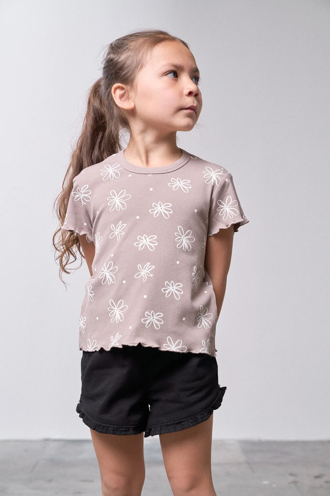 Ruffle Cotton Twill Short - Black,Kids