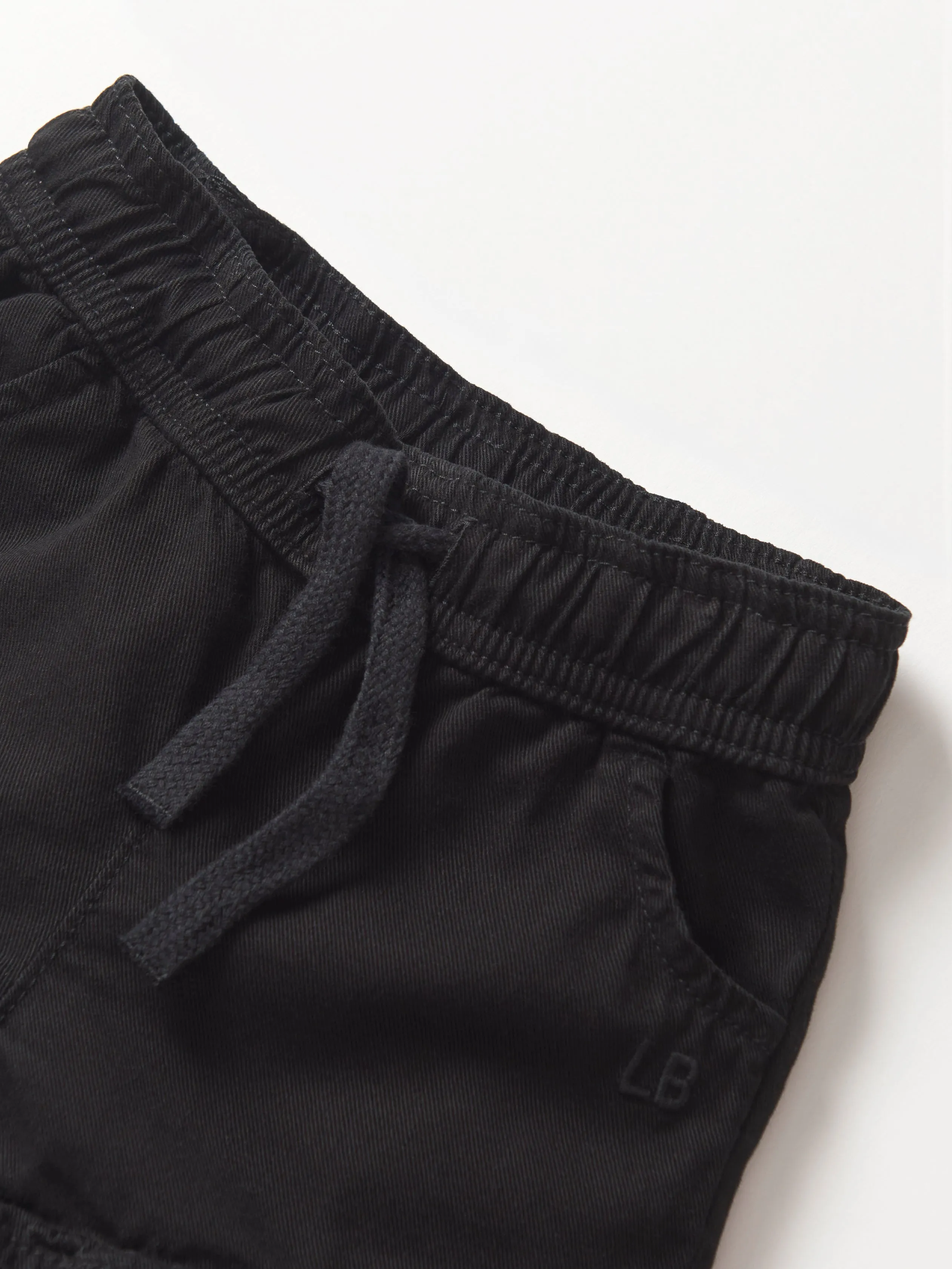 Ruffle Cotton Twill Short - Black,Kids