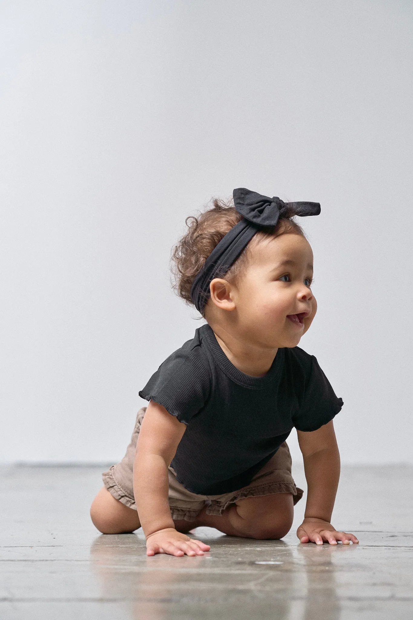Ruffle Cotton Twill Short - Mushroom,Kids