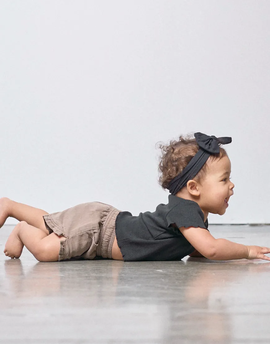 Ruffle Cotton Twill Short - Mushroom,Kids
