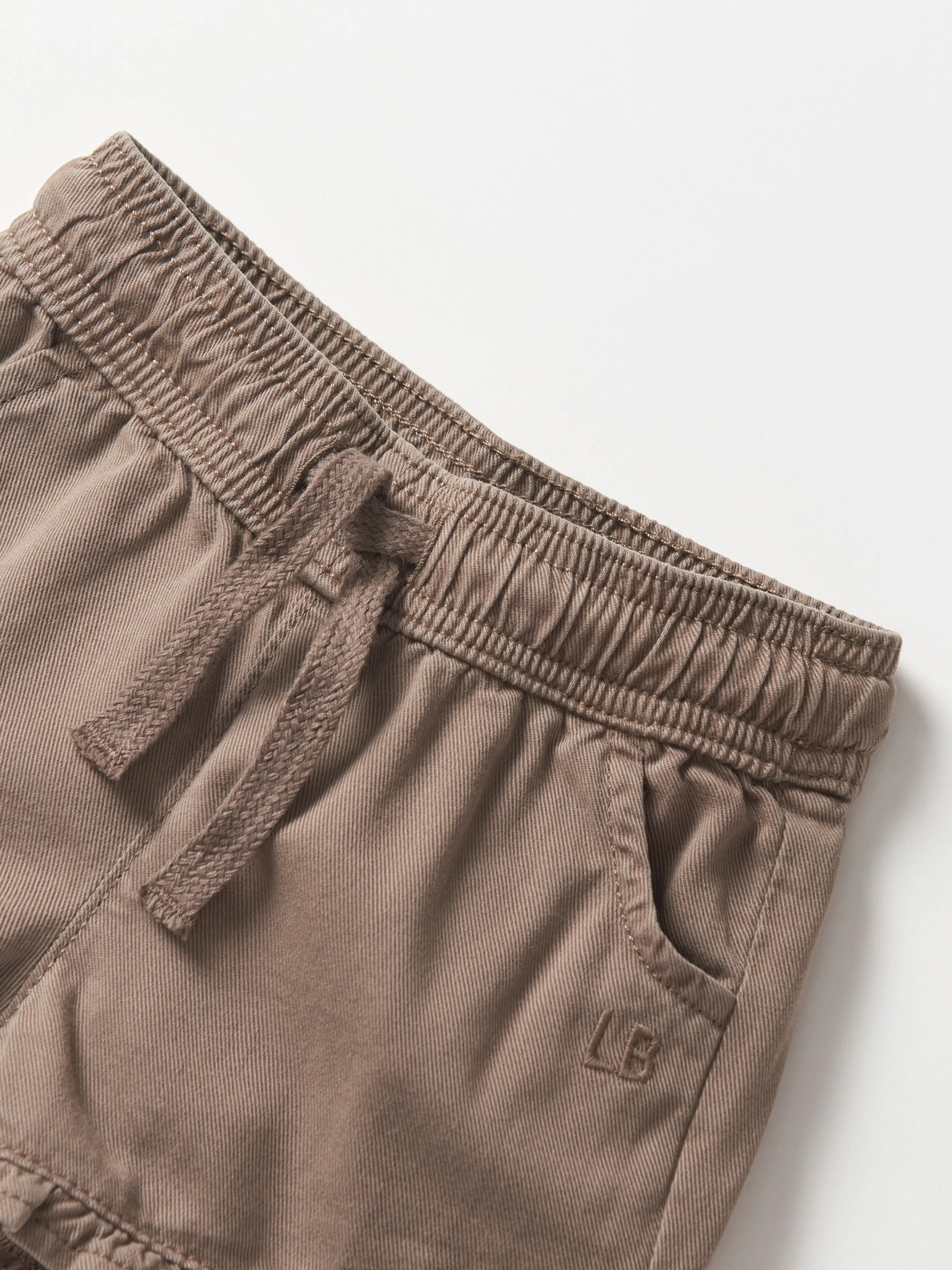 Ruffle Cotton Twill Short - Mushroom,Kids