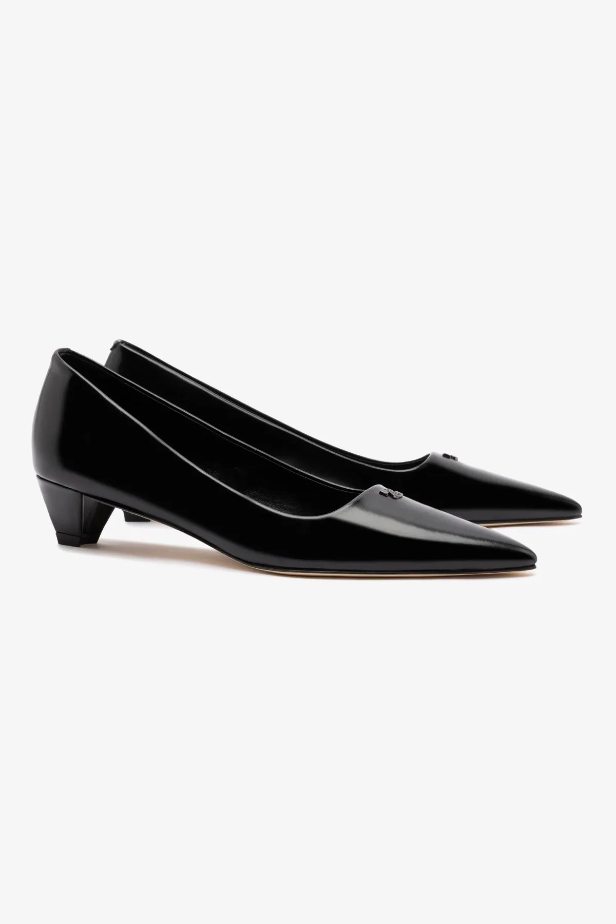 Ruth Pump In Black Box Leather,Women Heel