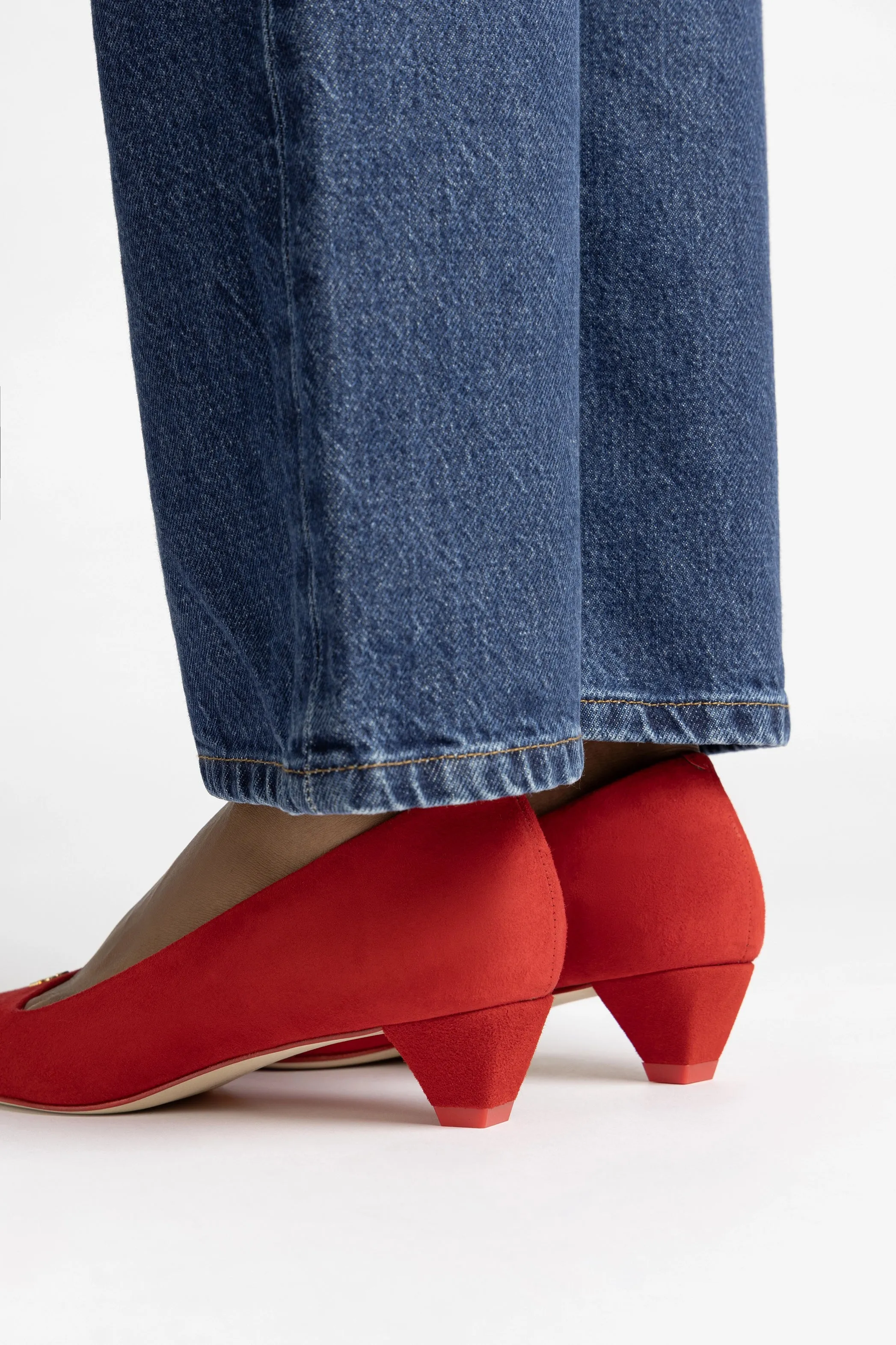 Ruth Pump In Scarlet Suede,Women Heel