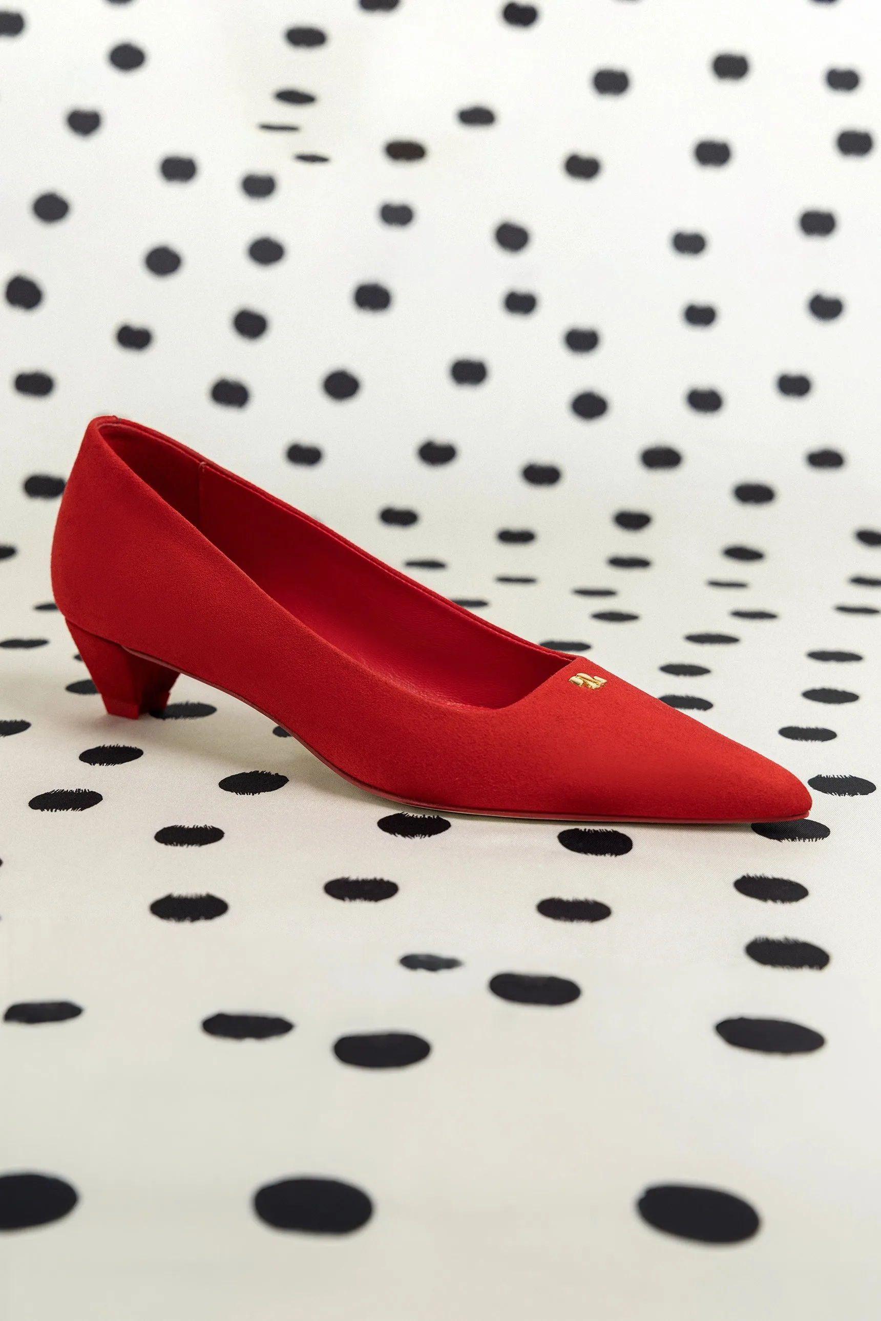 Ruth Pump In Scarlet Suede,Women Heel
