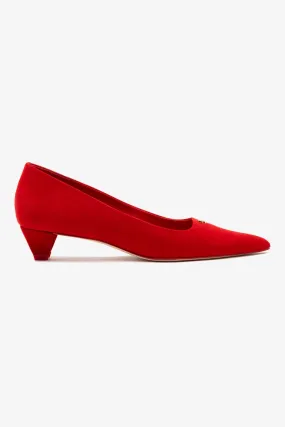 Ruth Pump In Scarlet Suede,Women Heel