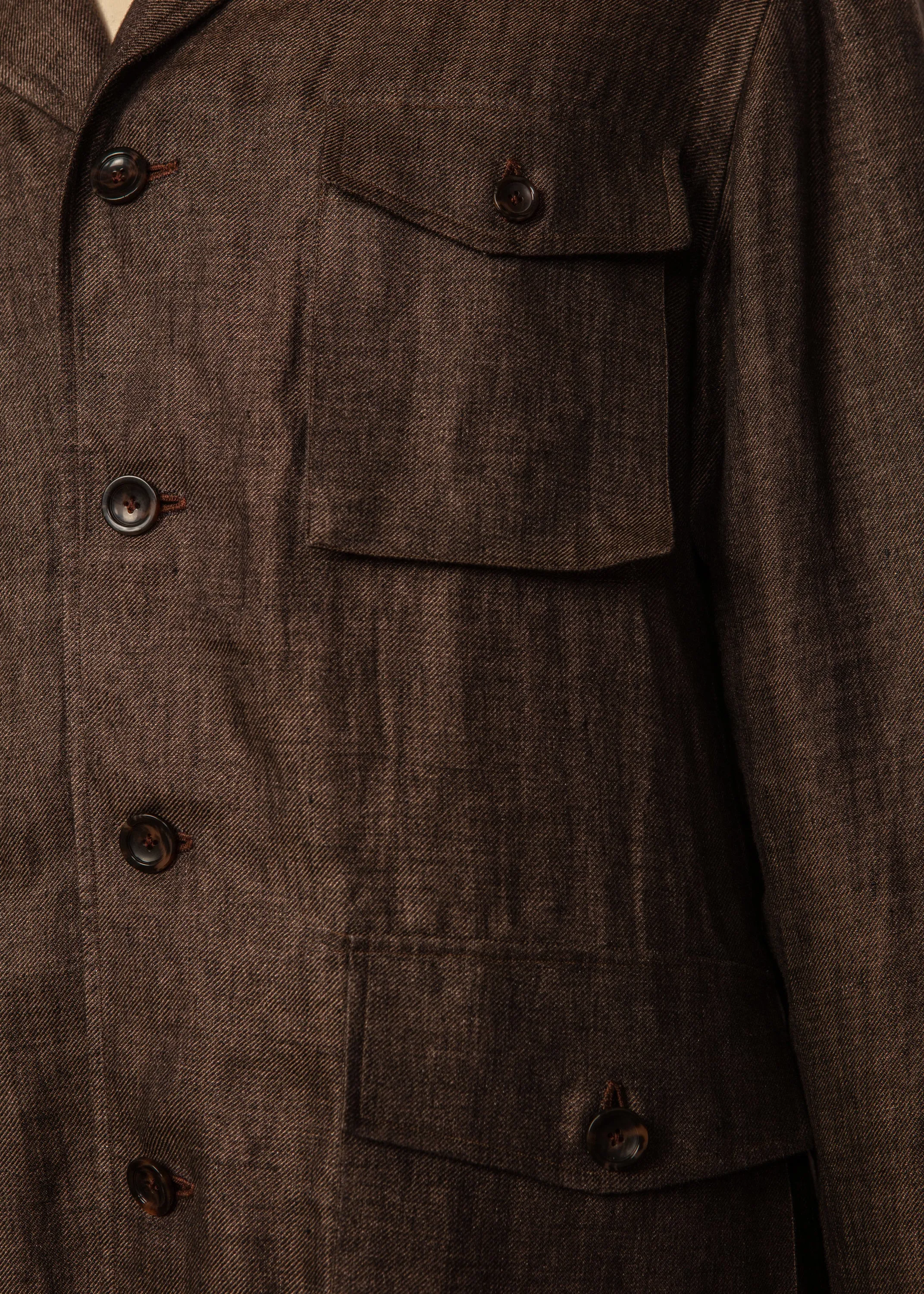 Sahariana Over Shirt in Brown,Men