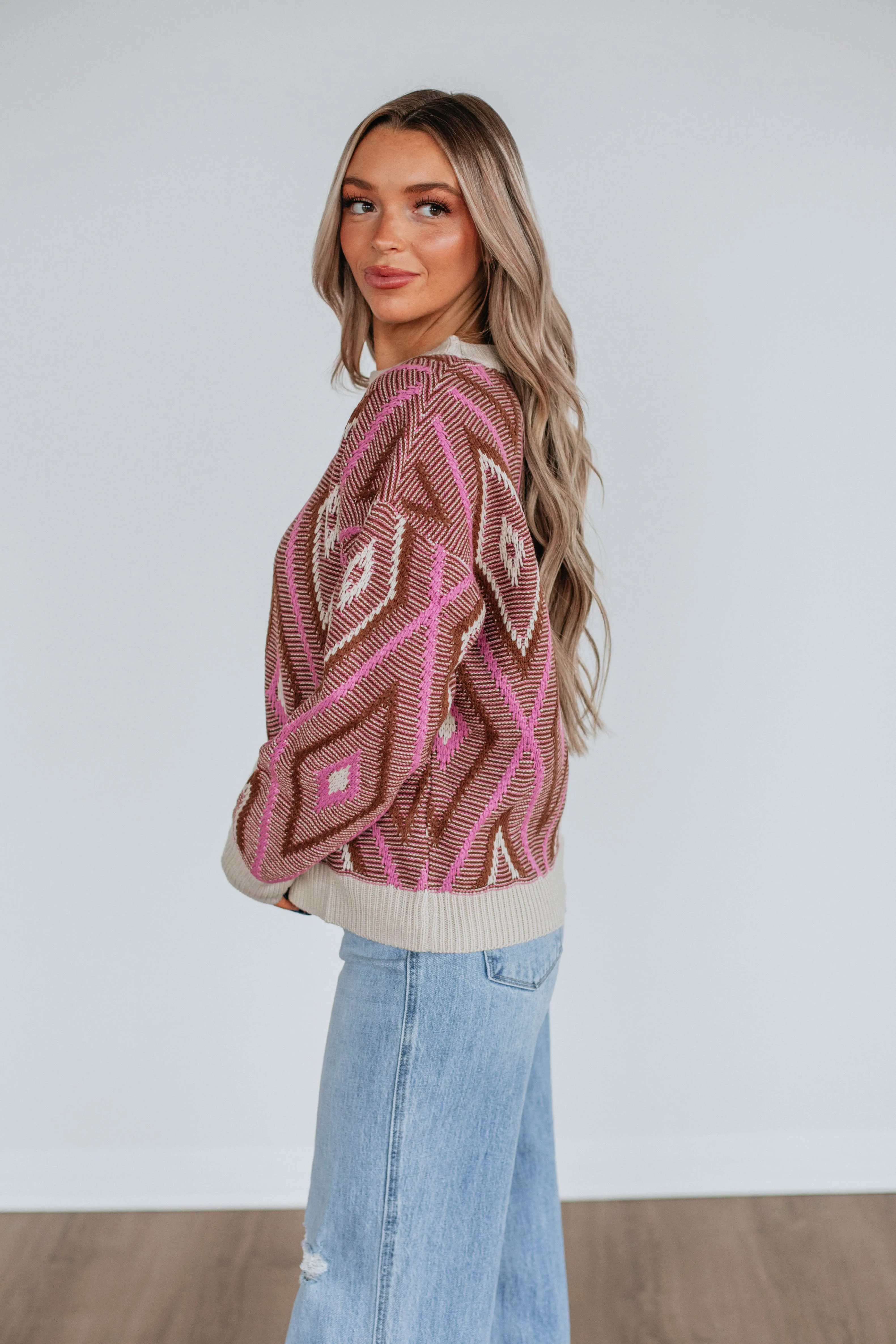 Sheena Knit Sweater - Chocolate Mix,Women Sweater