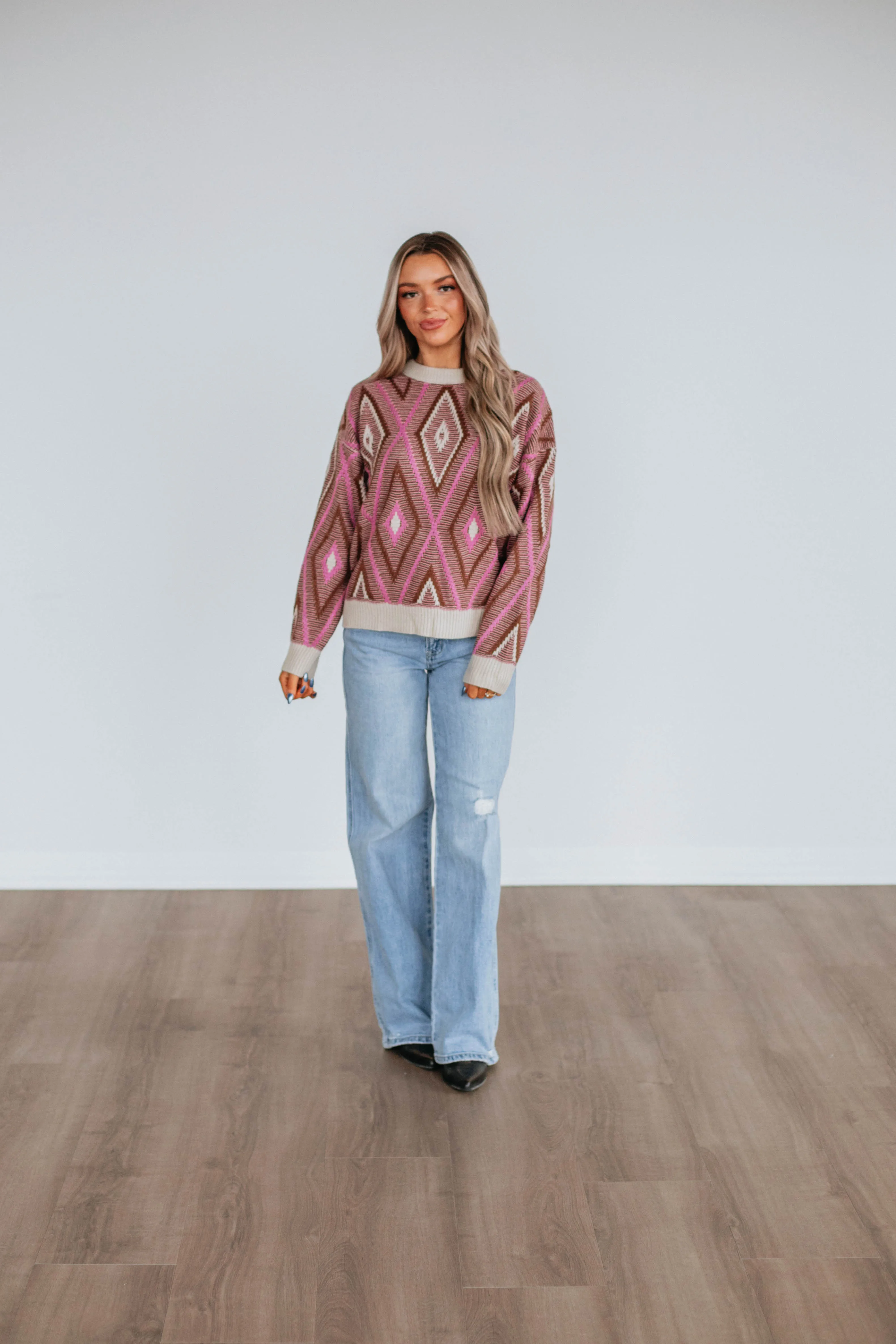 Sheena Knit Sweater - Chocolate Mix,Women Sweater