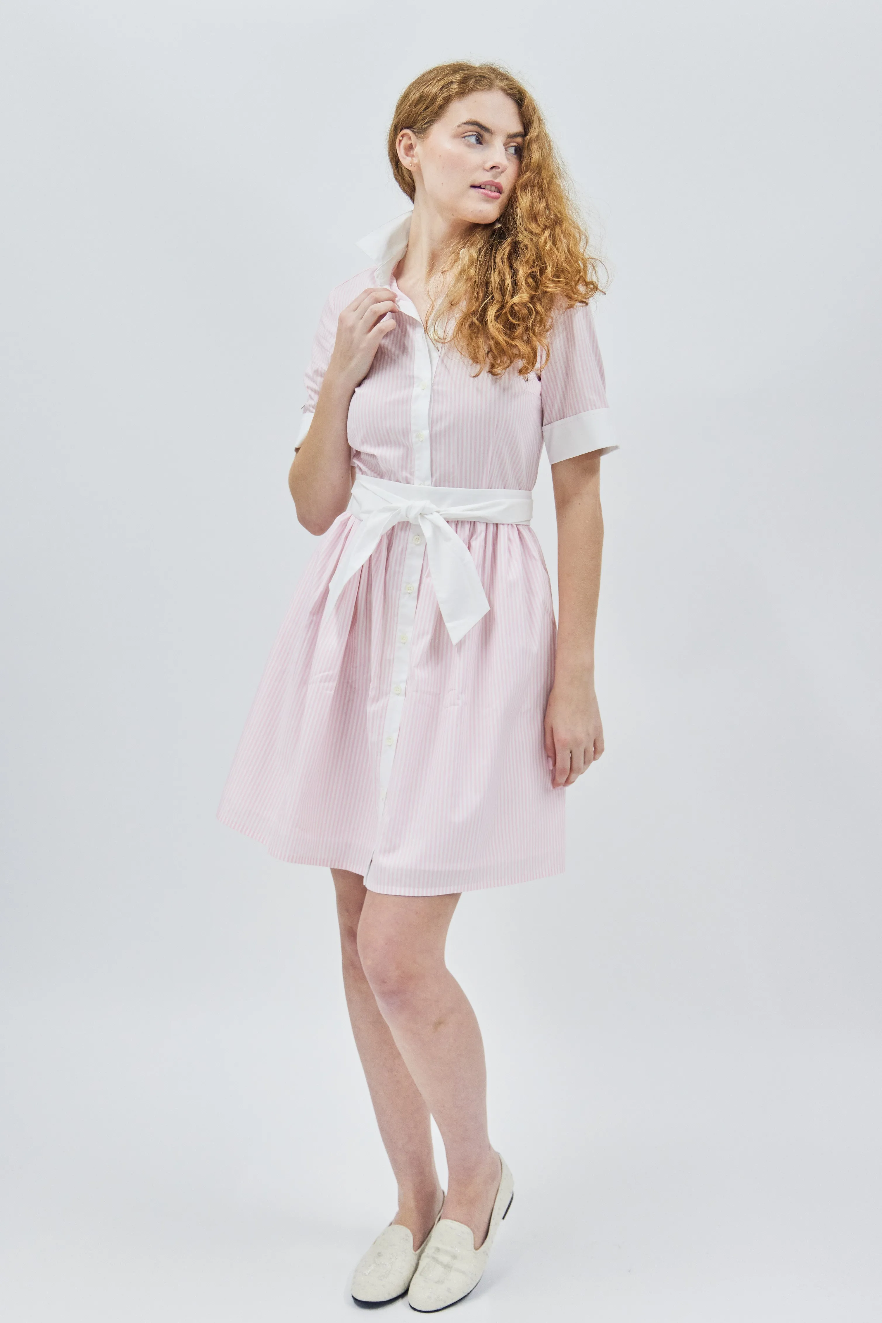 Short Stripe Coupe Dress,Women