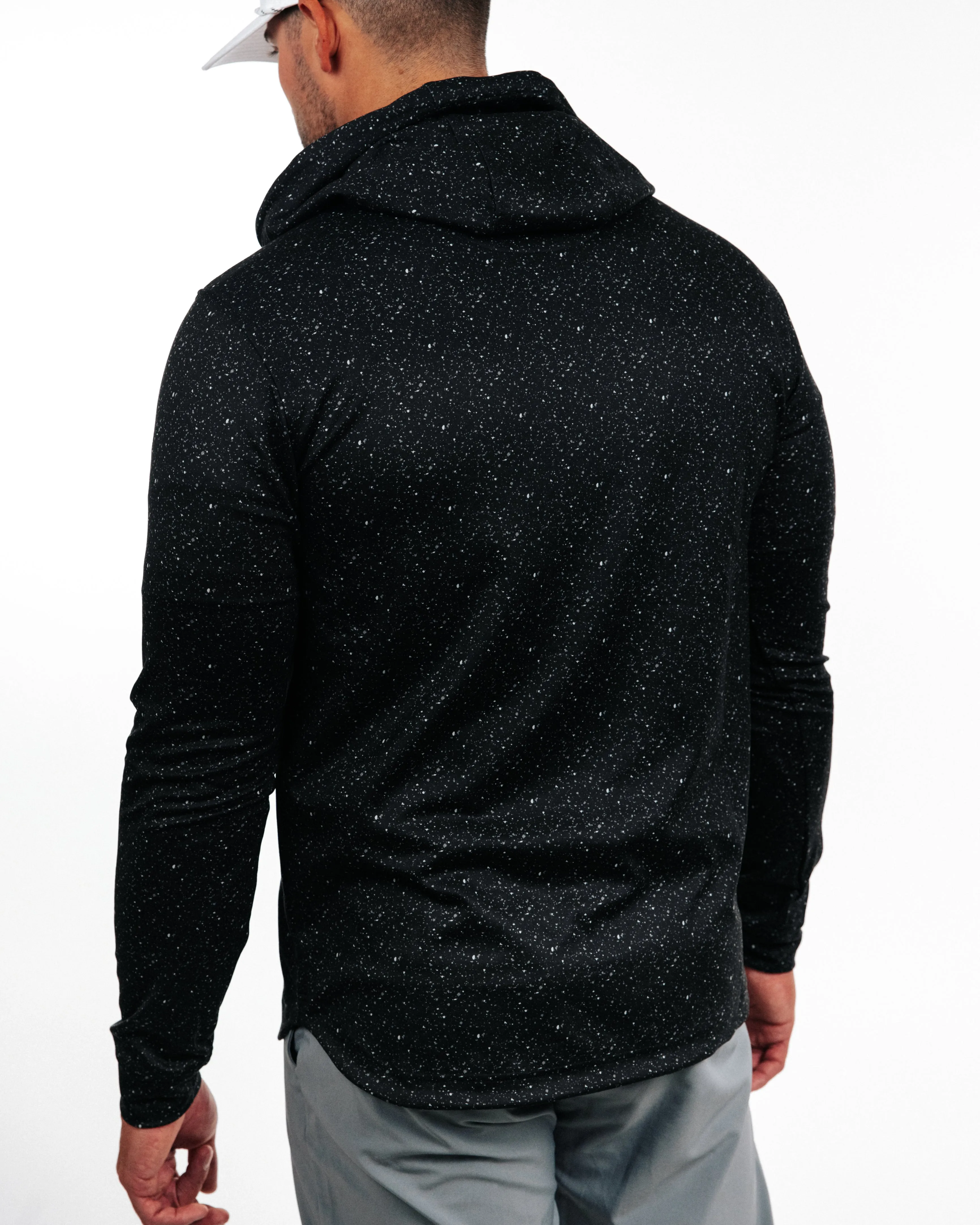 Speckled Black Golf Hoodie,Men