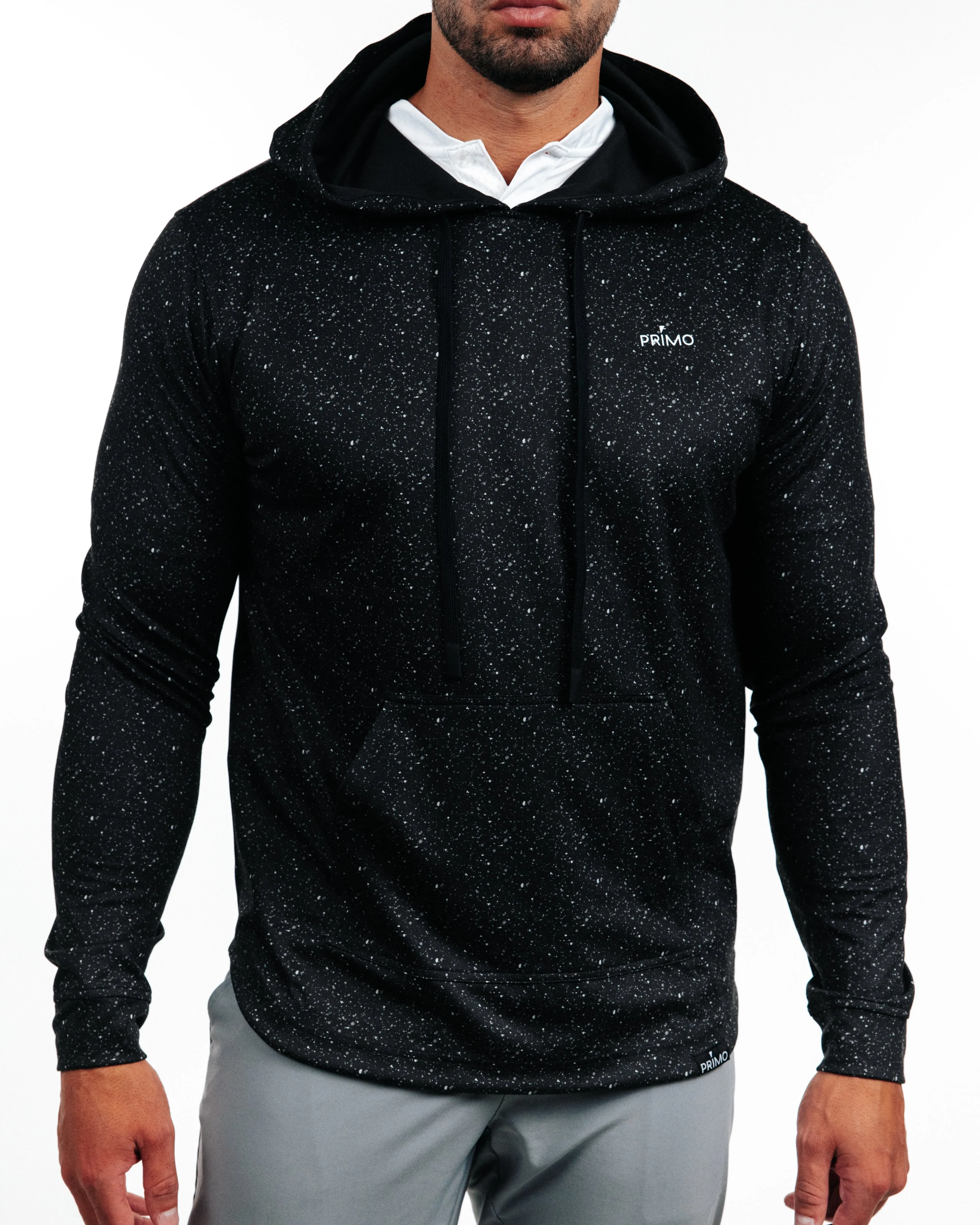 Speckled Black Golf Hoodie,Men