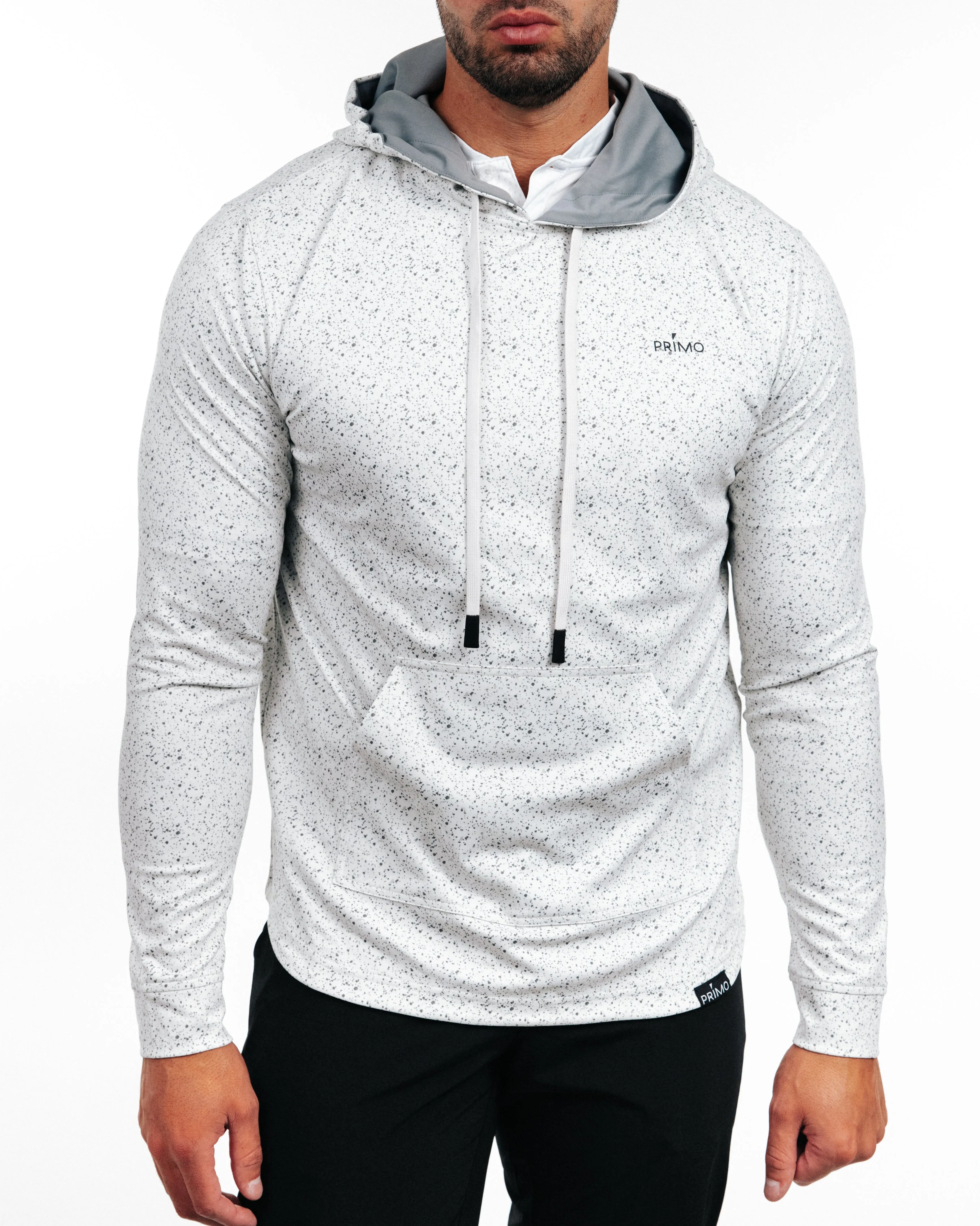 Speckled White Golf Hoodie,Men