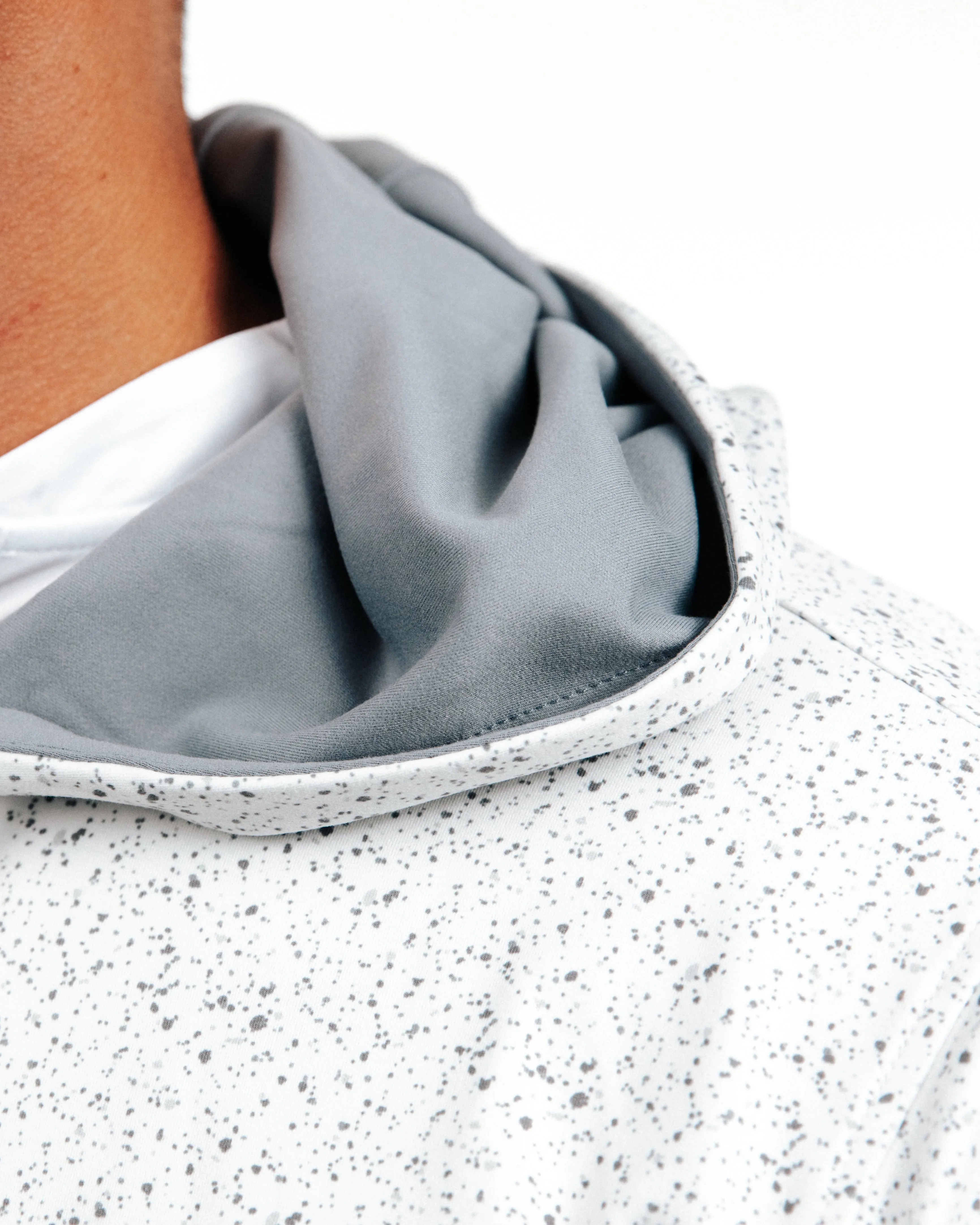 Speckled White Golf Hoodie,Men